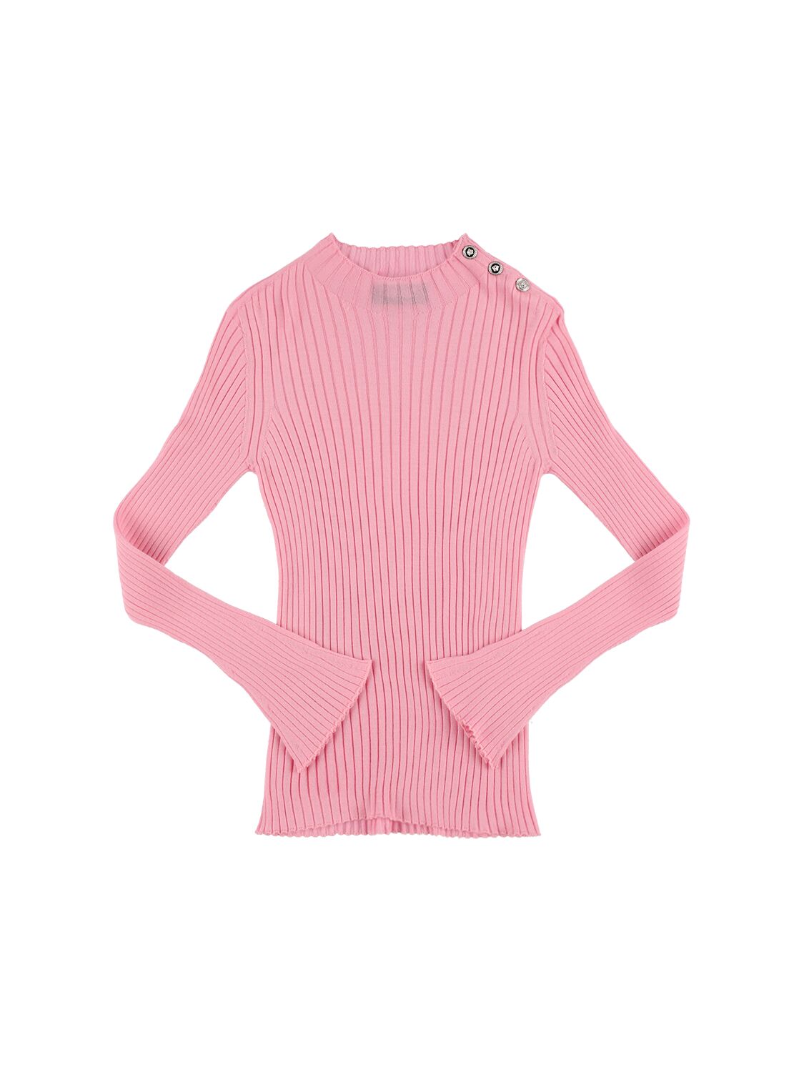 Versace Kids' Ribbed Wool Sweater In Pink