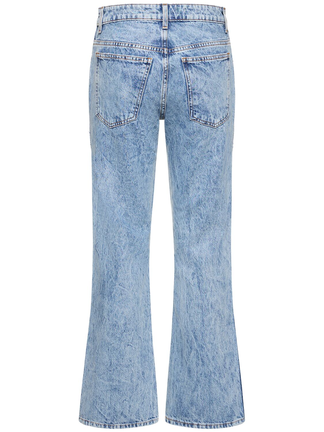 Shop Khaite Vivian New Bootcut Flare Cotton Jeans In Blue