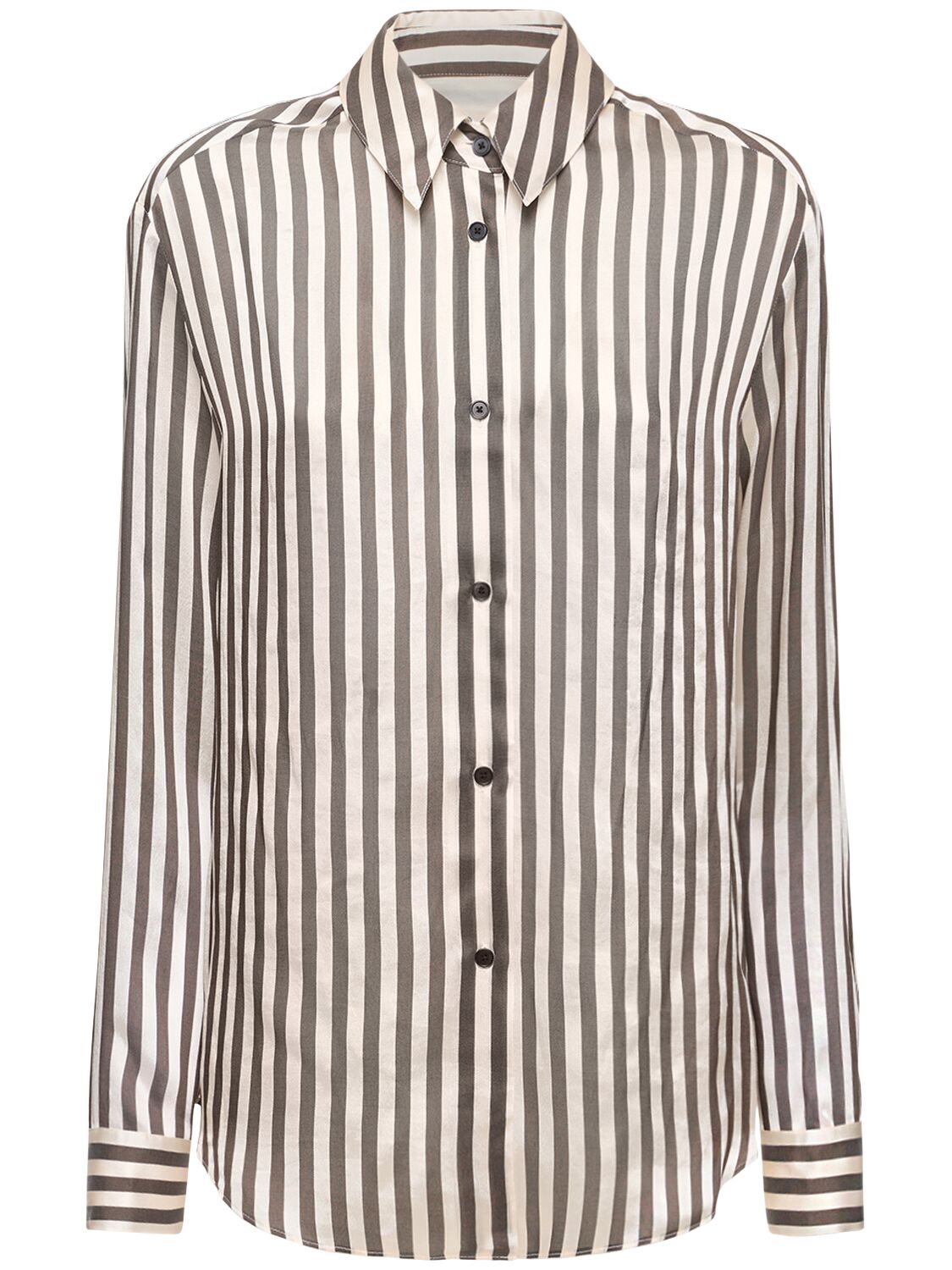 Argo Striped Viscose Silk Top – WOMEN > CLOTHING > SHIRTS