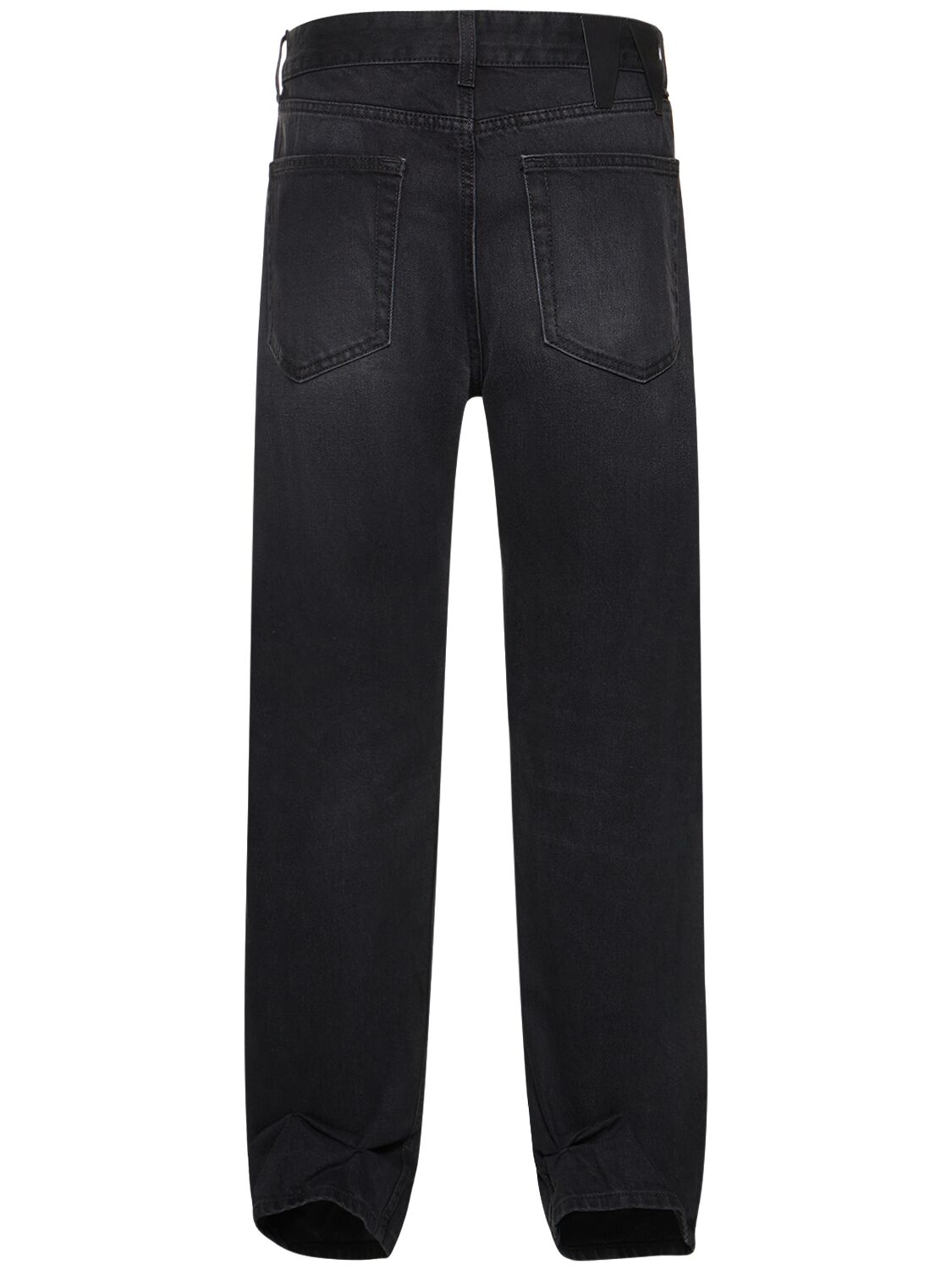 Shop Darkpark Liz Cotton Denim Low Rise Wide Jeans In Used Black