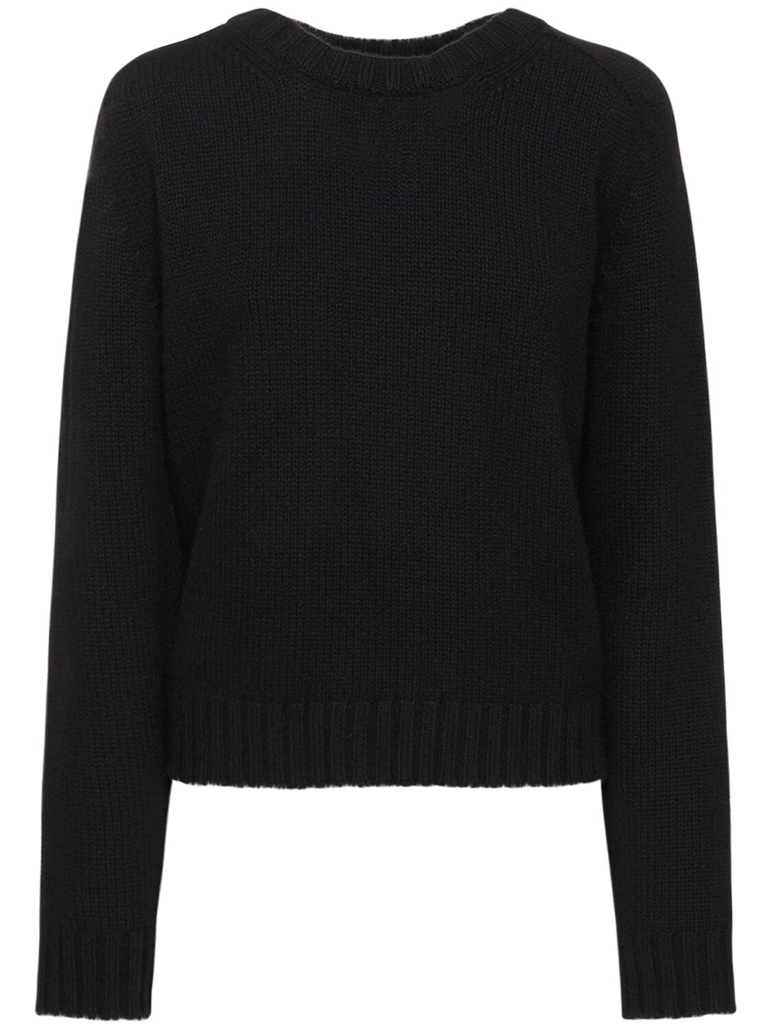 Khaite Mae Cashmere Crewneck Sweater In Black