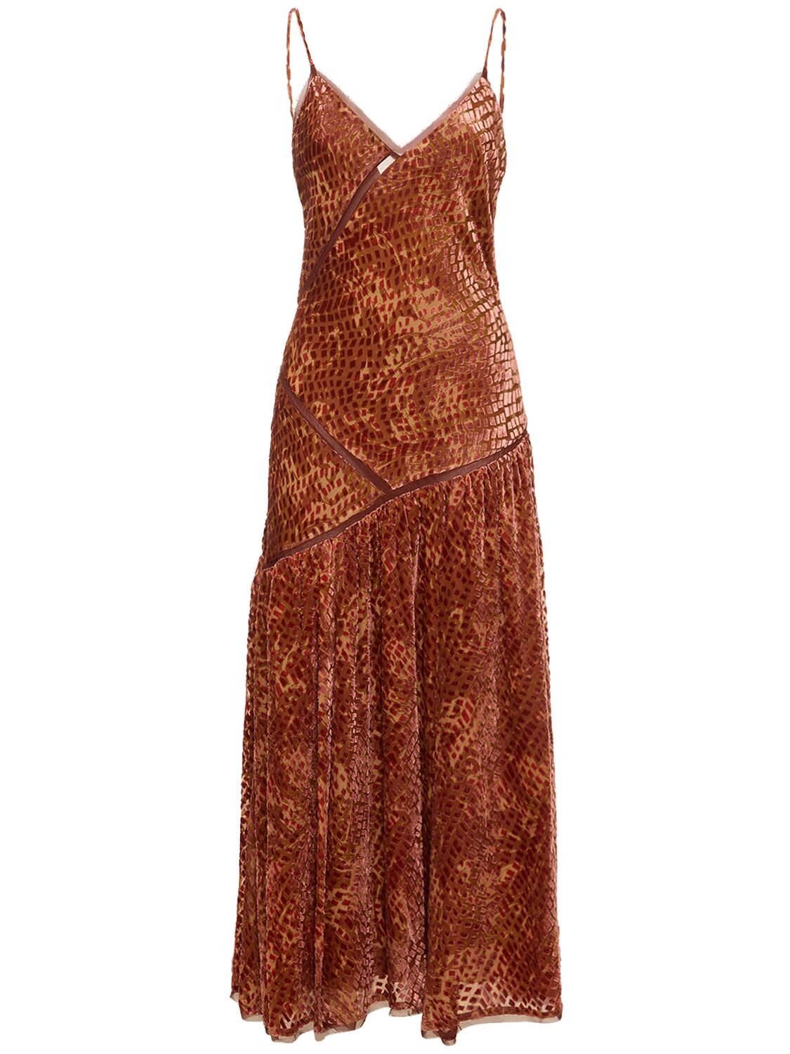 Image of Elodie Printed Viscose Long Dress