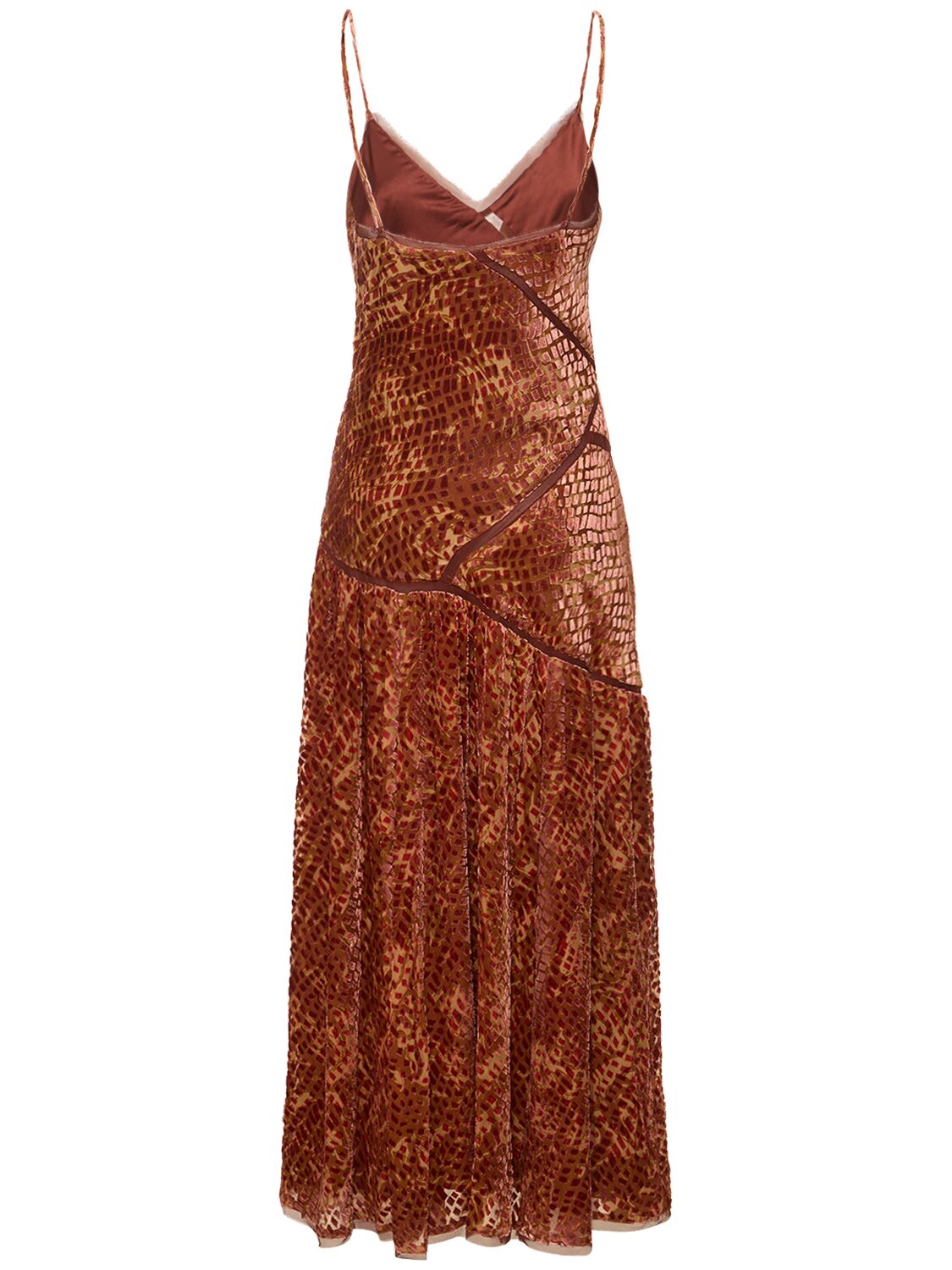Shop Ulla Johnson Elodie Printed Viscose Long Dress In Brown,multi