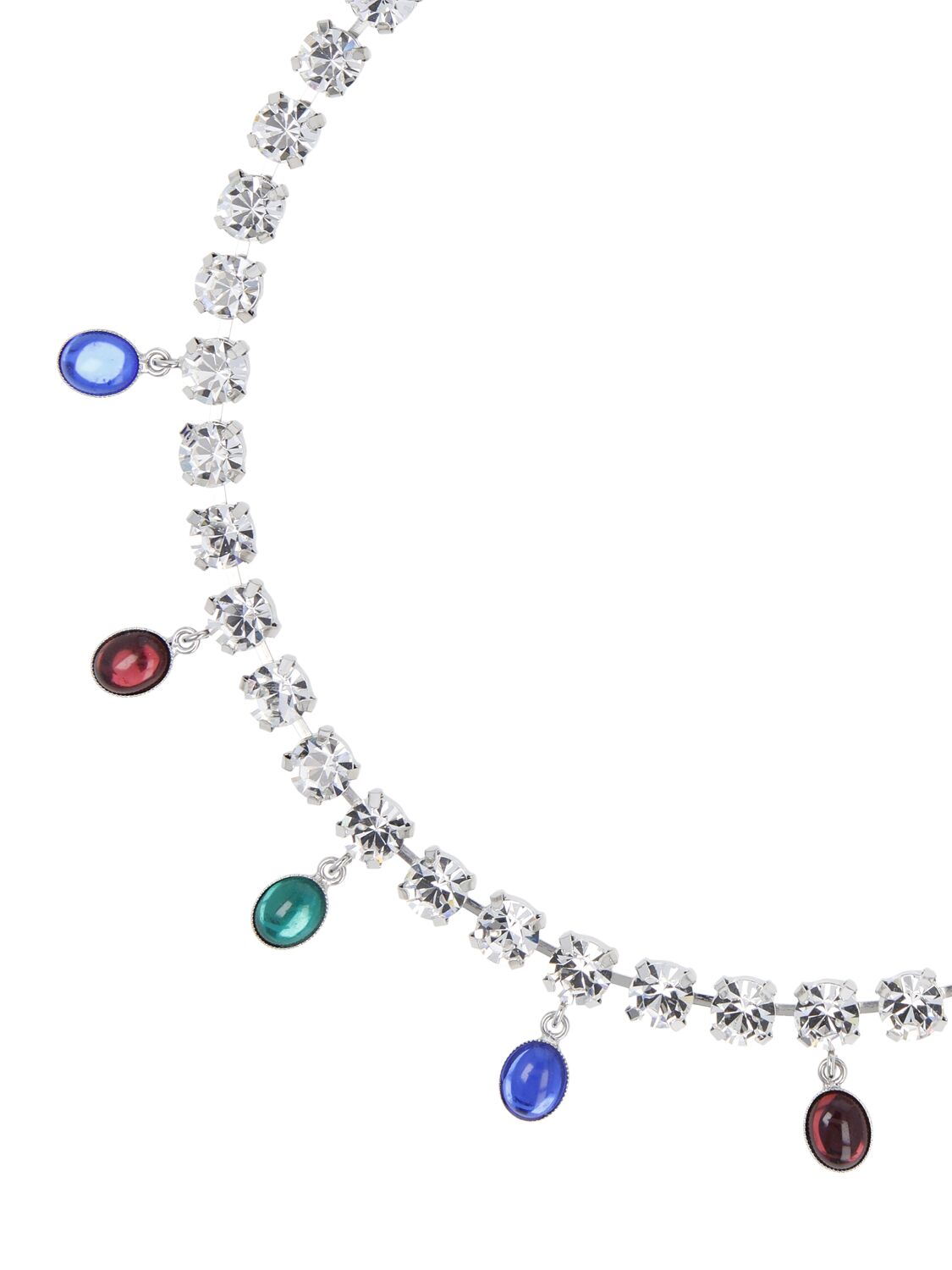 Shop Alessandra Rich Crystal Necklace W/ Pendants In Crystal,multi