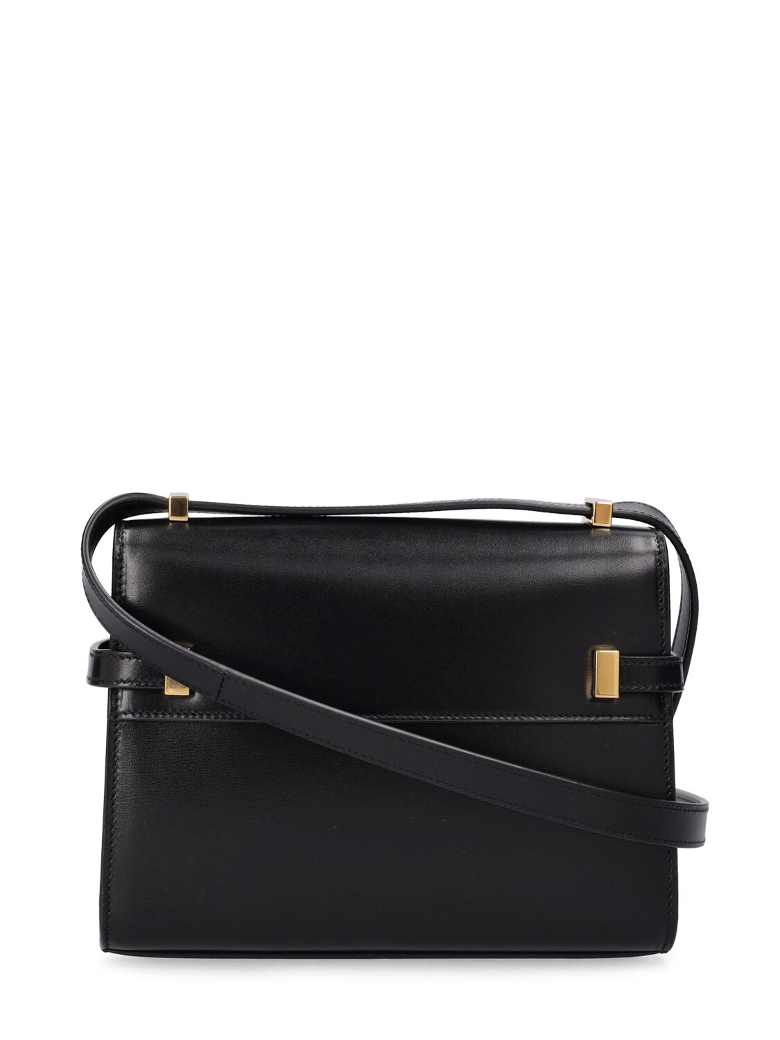 Shop Saint Laurent Mini Manhattan Leather Crossbody Bag In Black