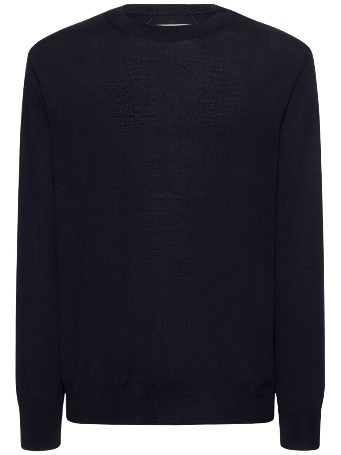 Jil Sander Superfine Wool Sweater In Dark Blue