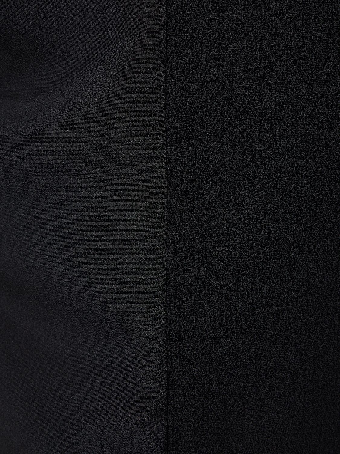 Shop Giambattista Valli Wool Crepe Double Breast Long Coat In Black
