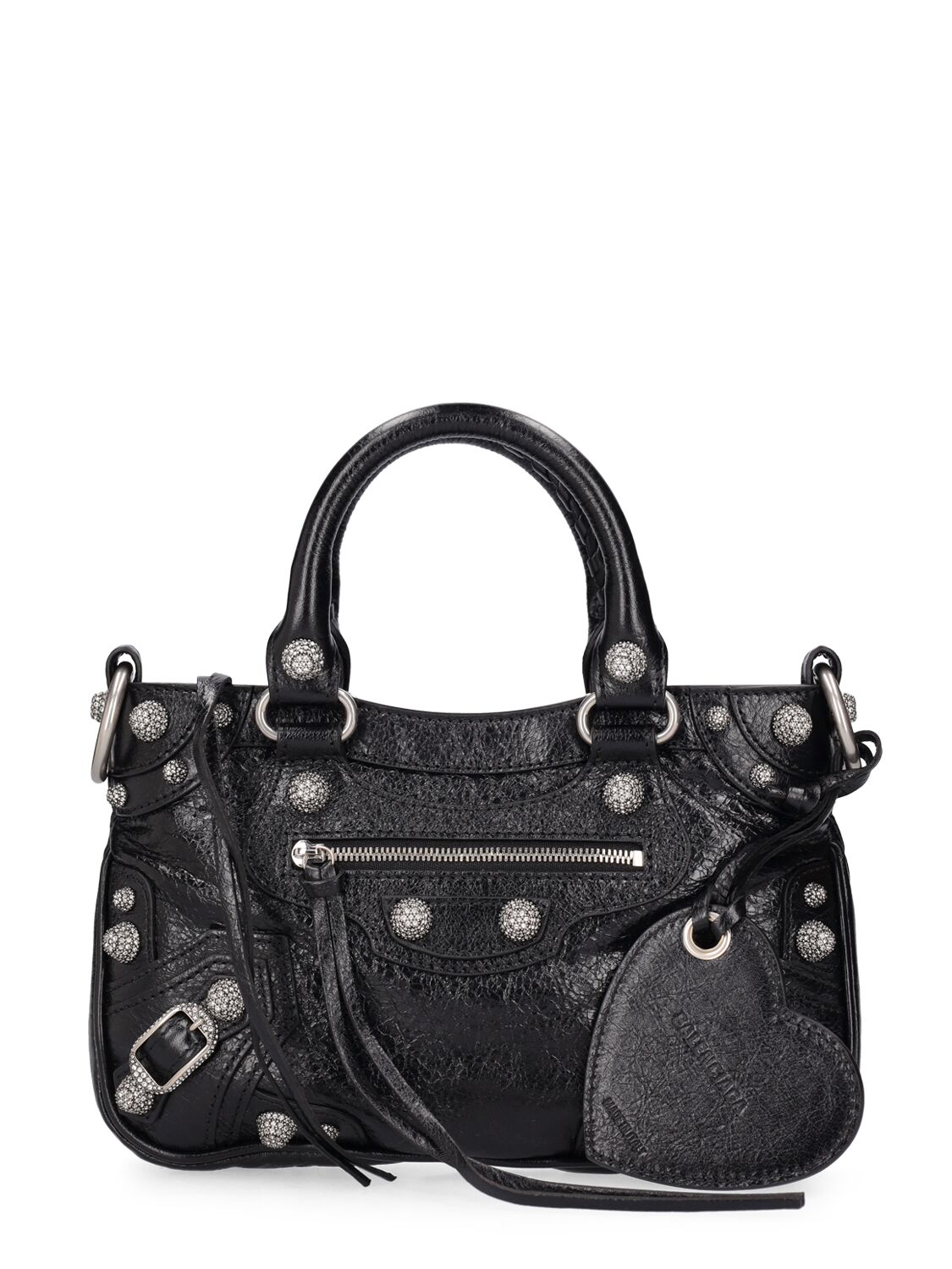 Balenciaga Small Neo Cagole Leather Shoulder Bag In Black