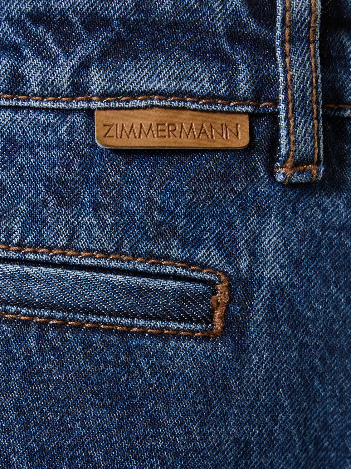 Shop Zimmermann Luminosity Cotton Denim Maxi Skirt In Blue