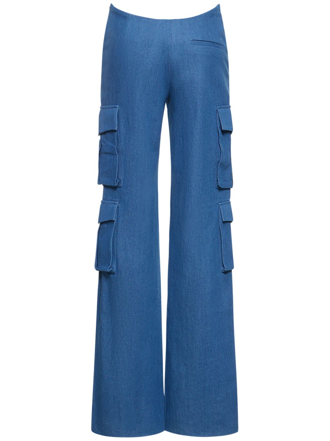 Shop Aya Muse Olia Cotton Cargo Pants In Blue