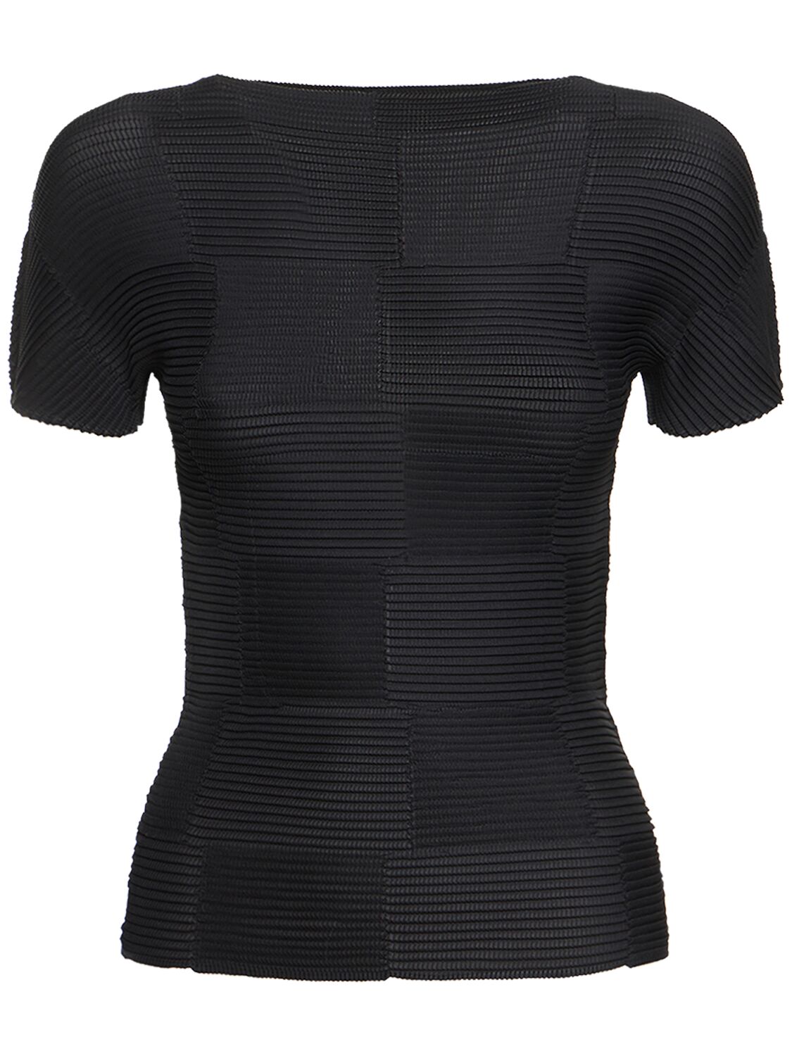 Pleated Tech Short Sleeve Top W/ Cutout – WOMEN > CLOTHING > TOPS