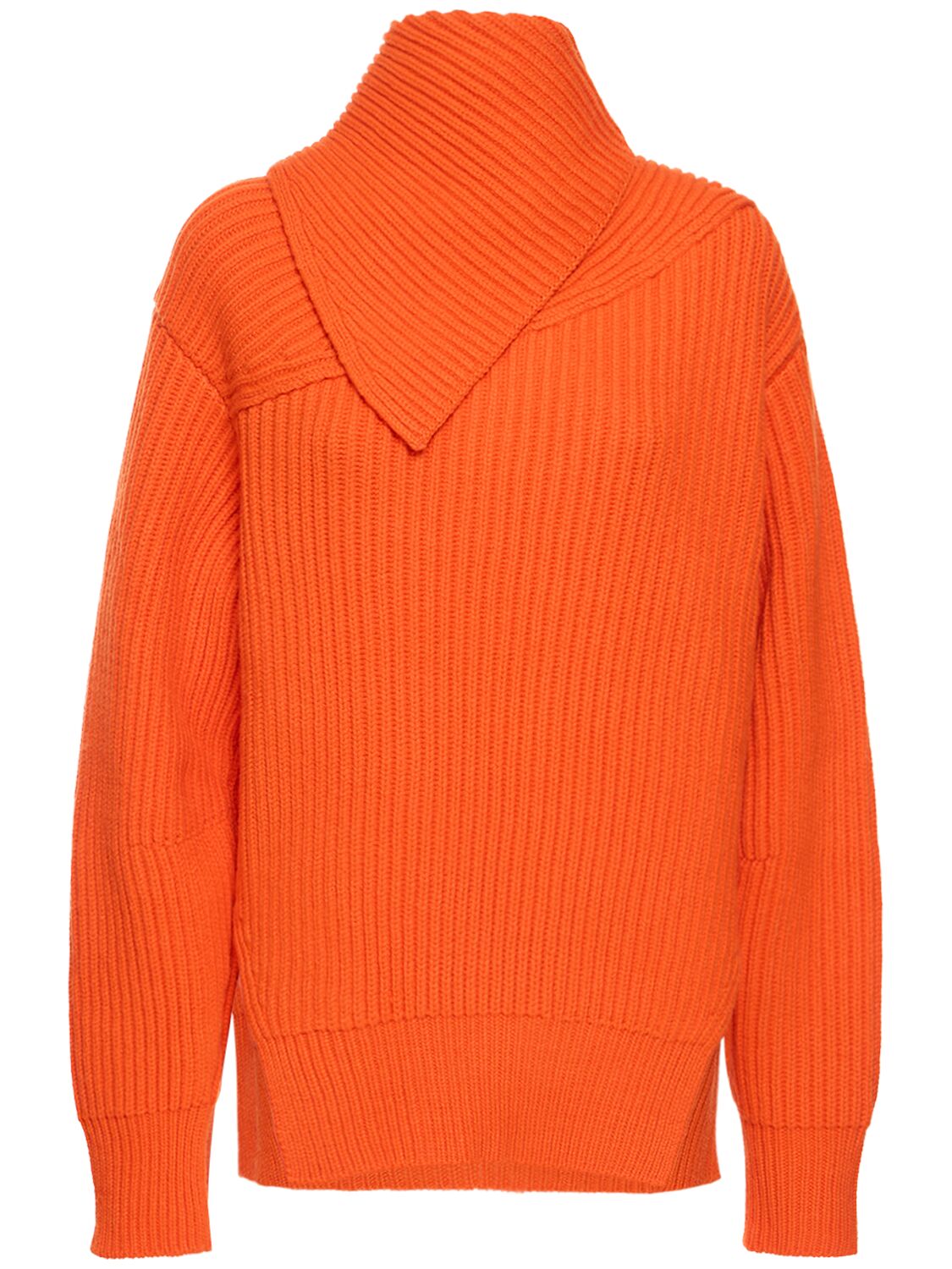 Shop Jil Sander Superfine Knit Wool Sweater In Orange