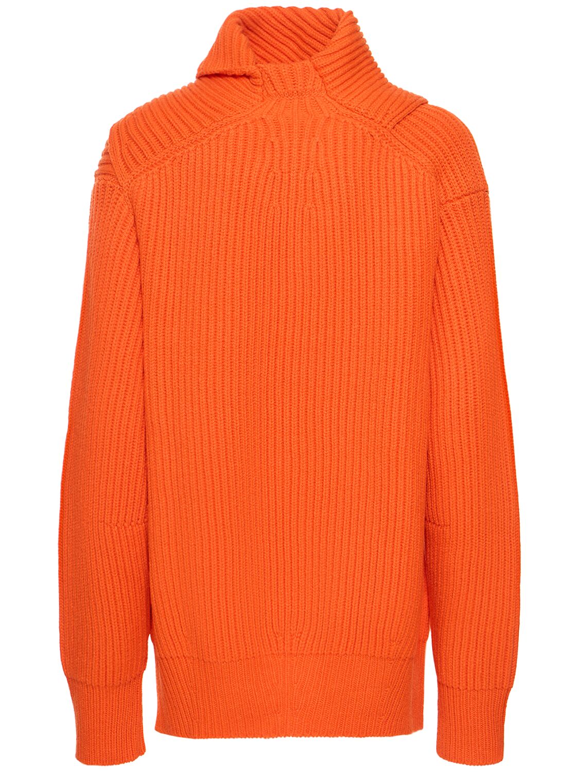 Shop Jil Sander Superfine Knit Wool Sweater In Orange