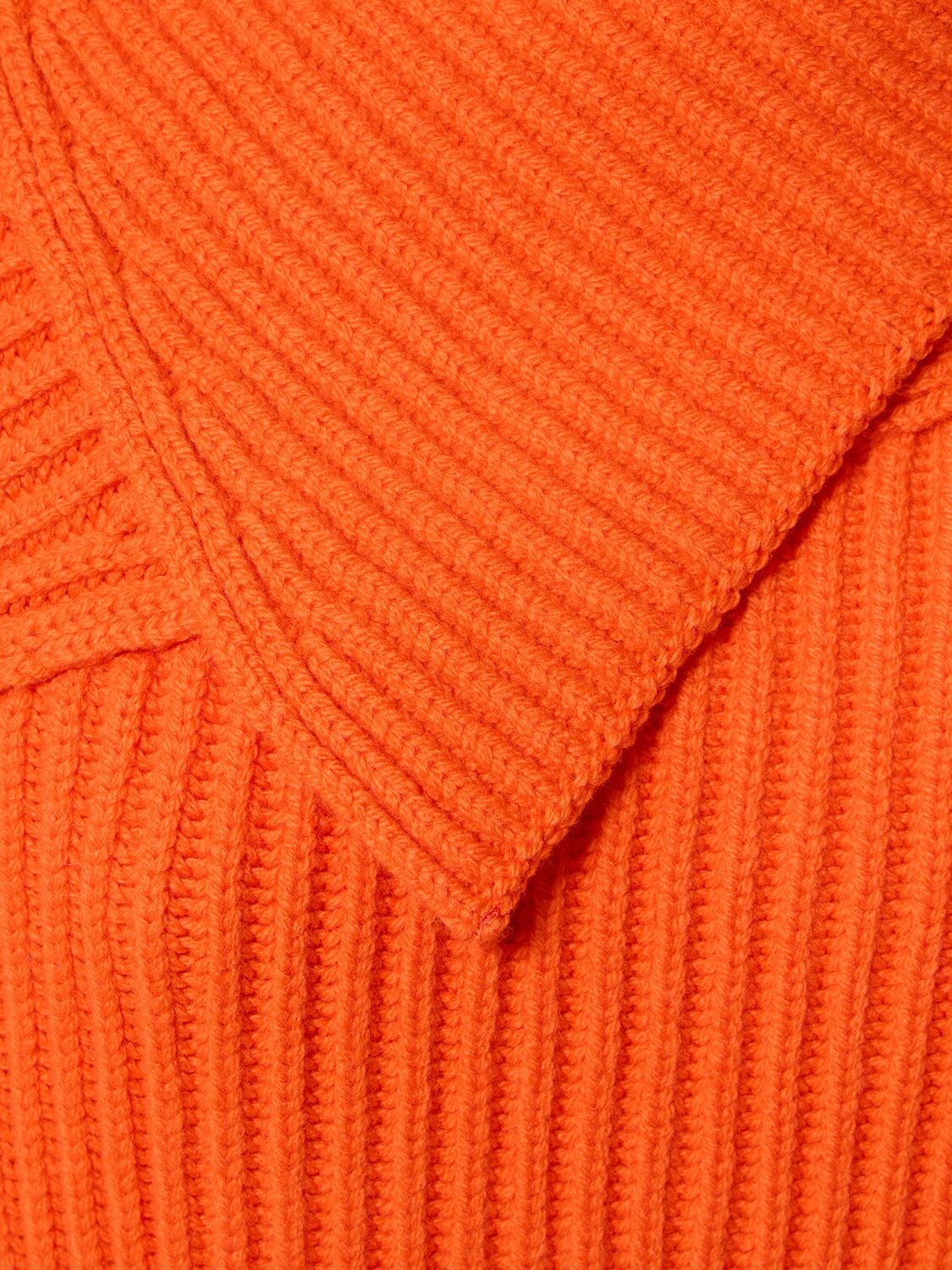 Shop Jil Sander Superfine Knit Wool Sweater In Orange