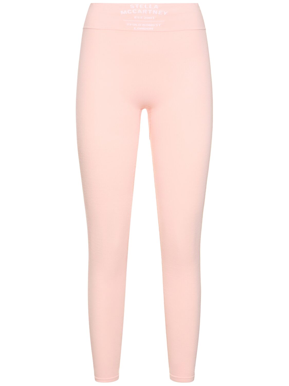 Stella Mccartney Logo Stretch Cotton Jersey Leggings In Pink