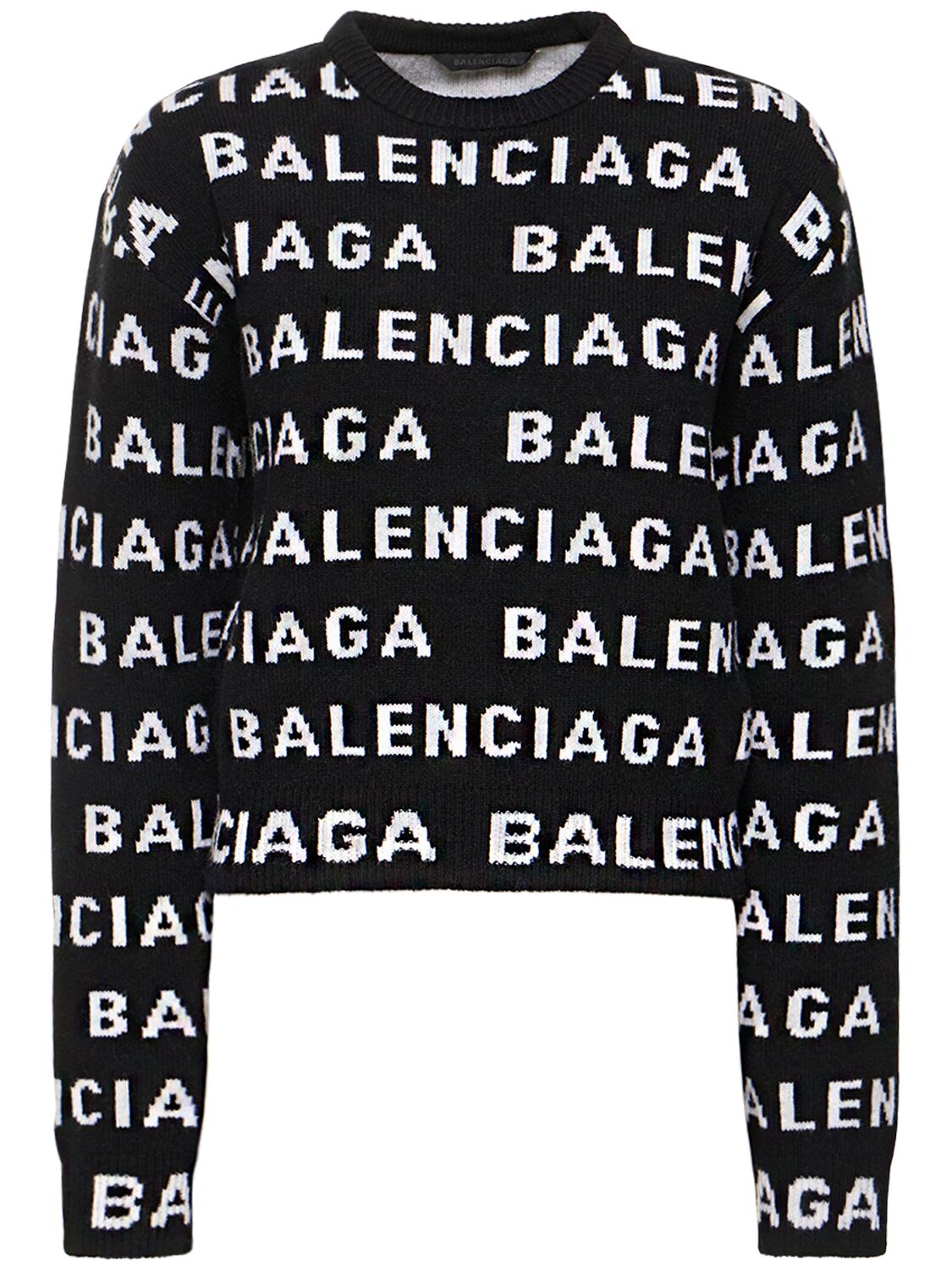Balenciaga logo-intarsia wool jumper - Neutrals