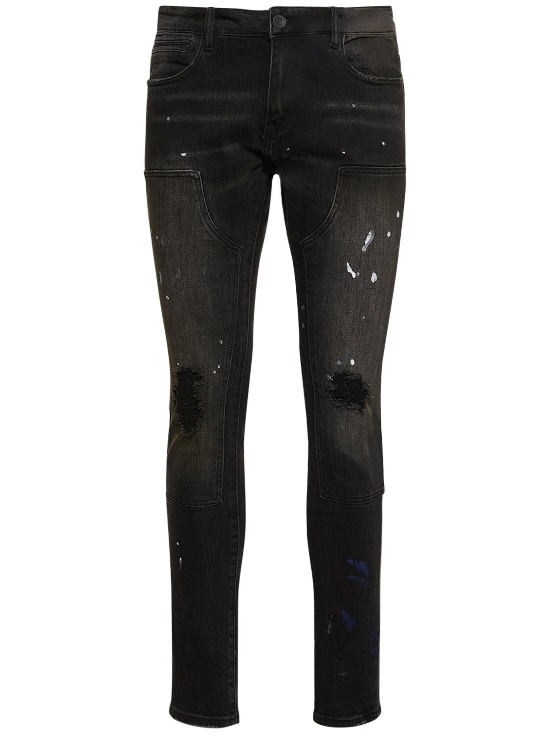 EMBELLISH Hart Painted Denim Jeans W/ Cutouts