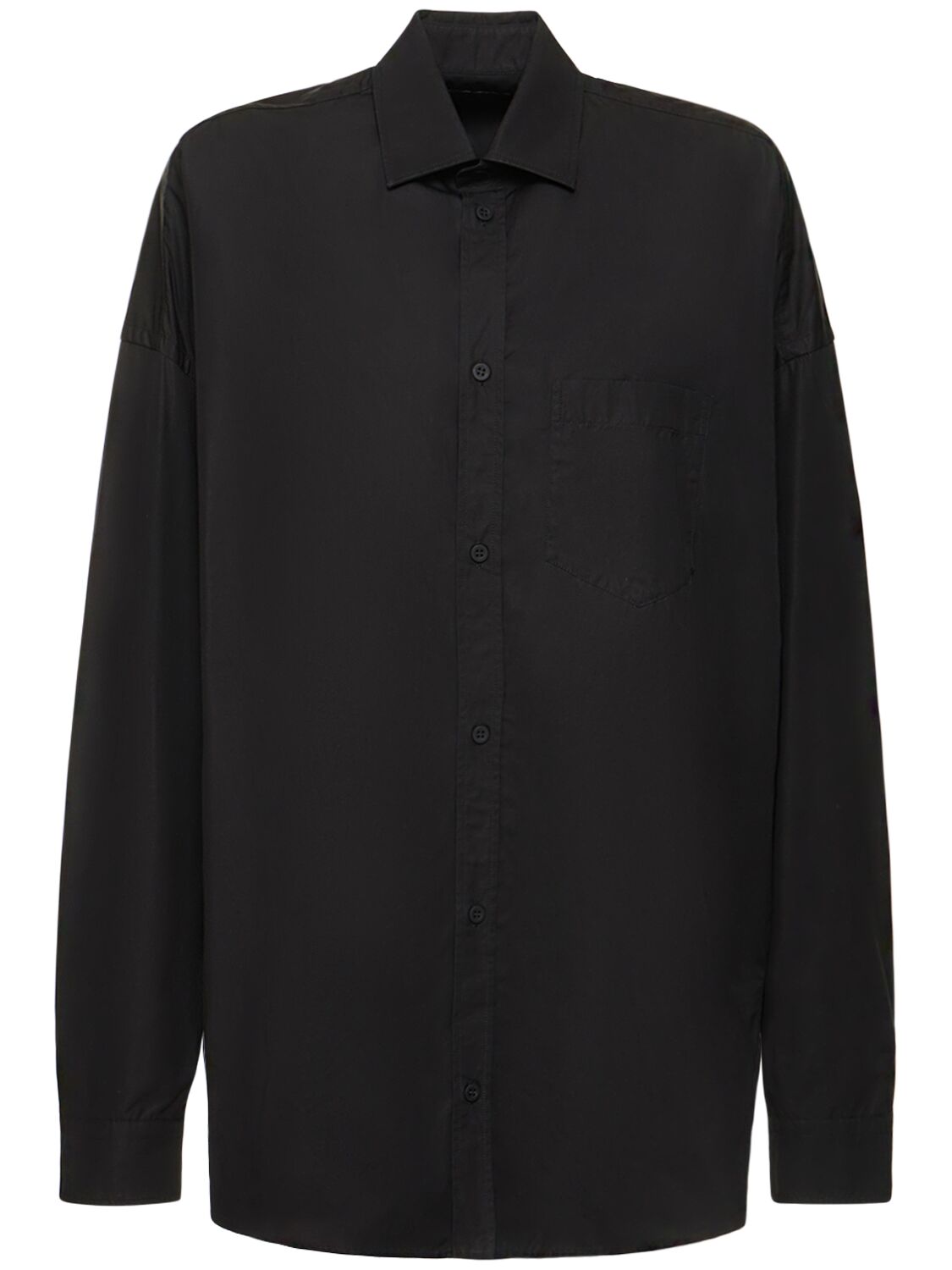 Shop Balenciaga Cocoon Cotton Poplin Shirt In Black