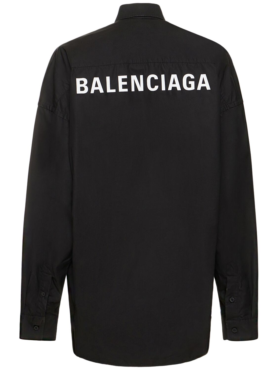 Shop Balenciaga Cocoon Cotton Poplin Shirt In Black