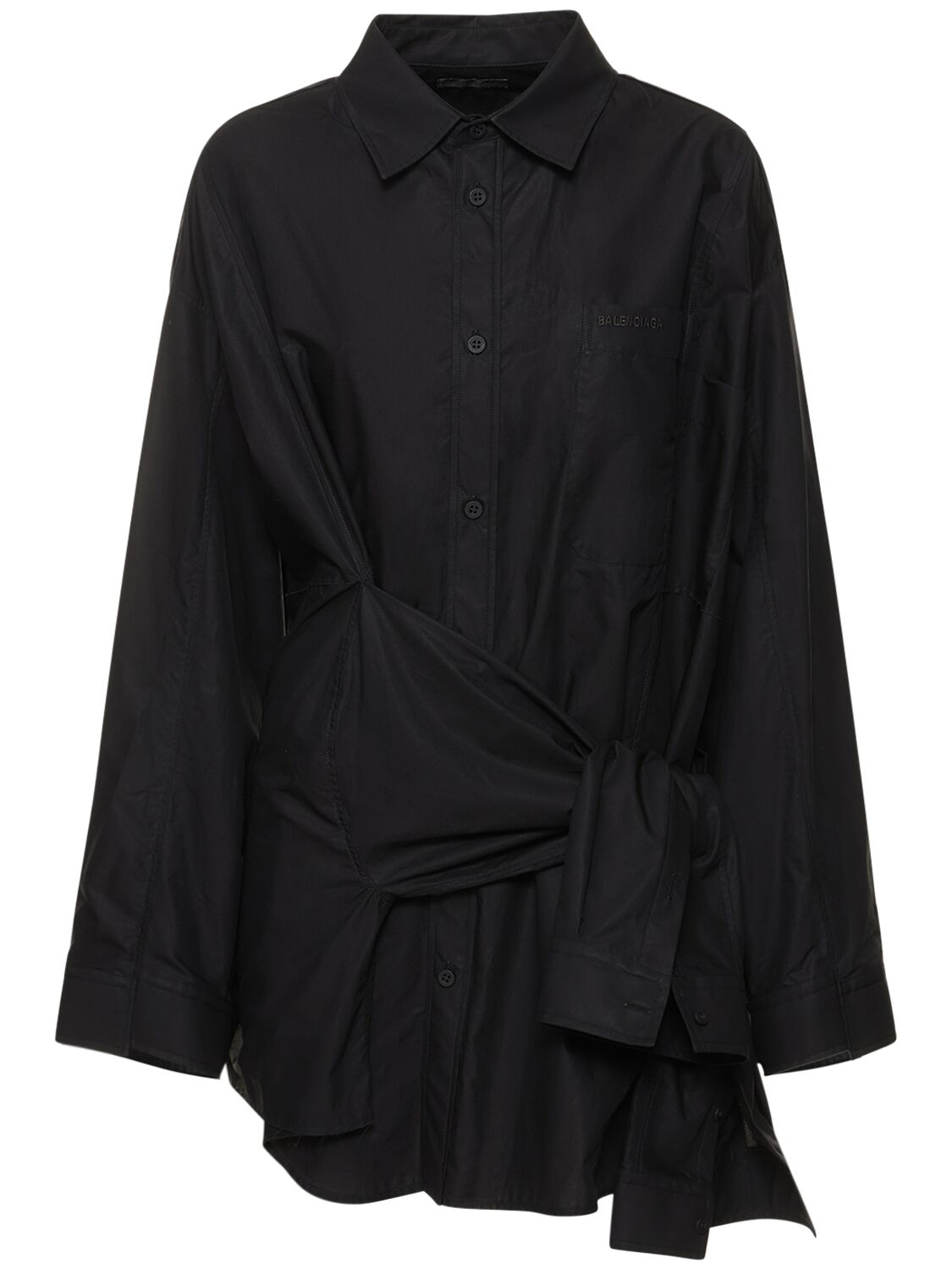 Balenciaga Cotton Poplin Dress In Black