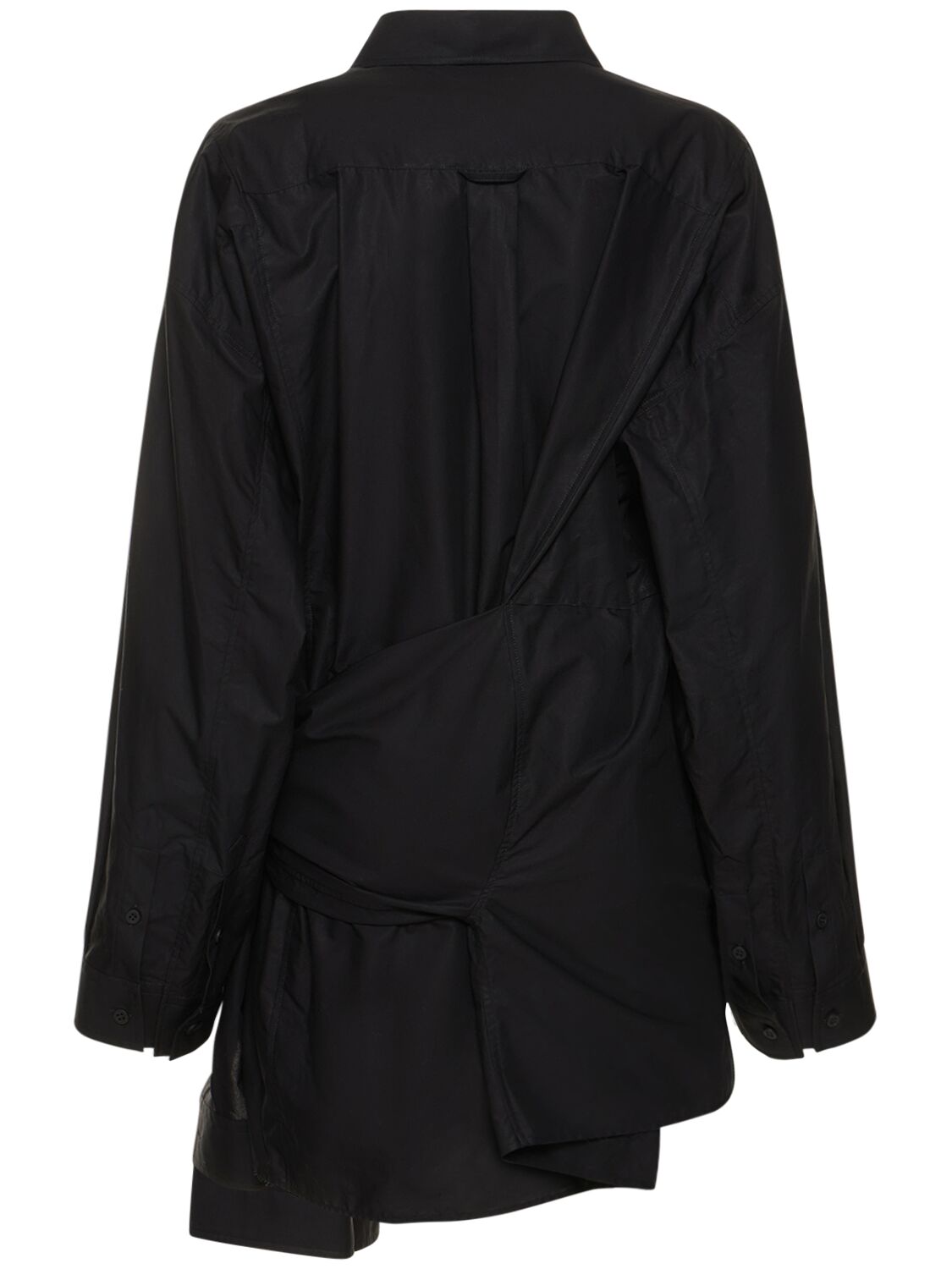 Shop Balenciaga Cotton Poplin Dress In Black