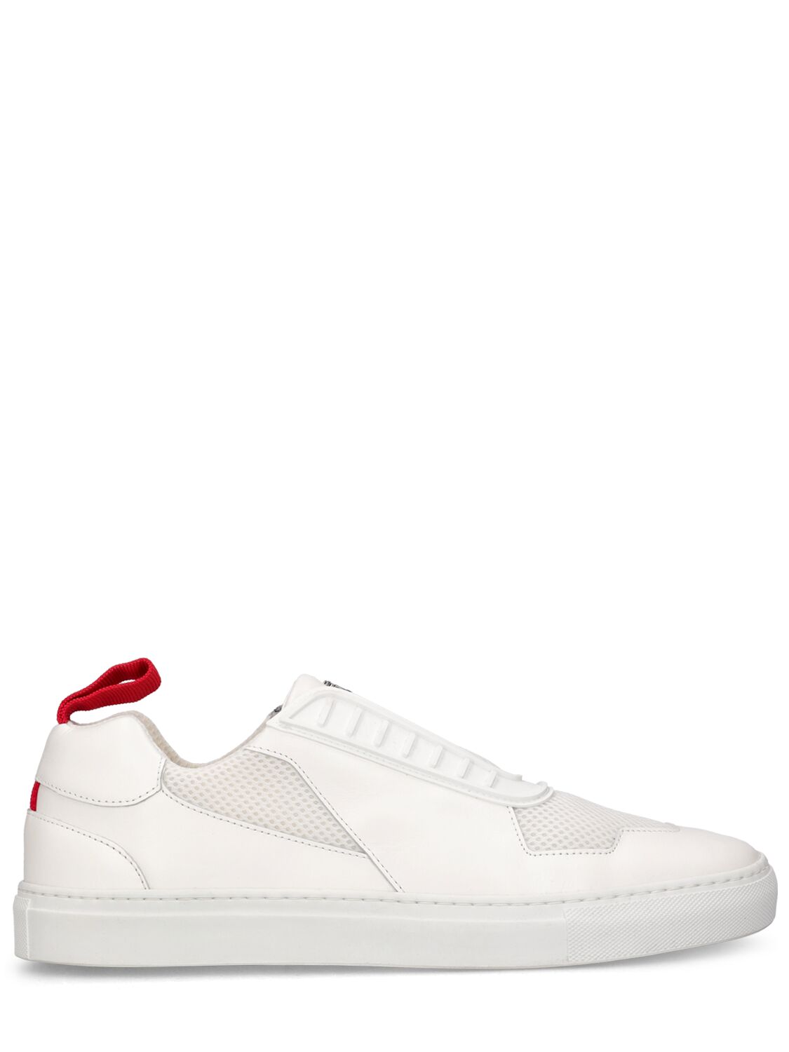 Ferrari Logo Leather Low Top Sneakers In White