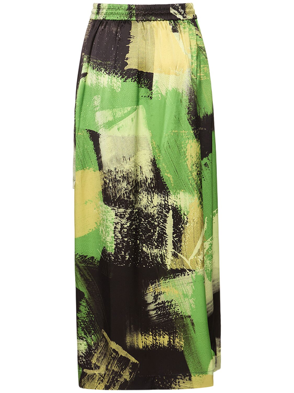 Shop Y-3 Tech Printed Midi Skirt In Black,green