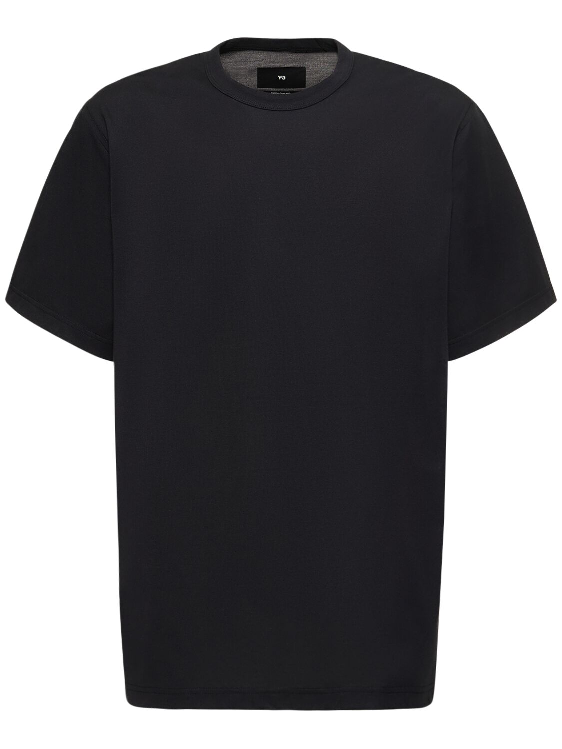 Y-3 Premium Cotton Short Sleeve T-shirt In Black
