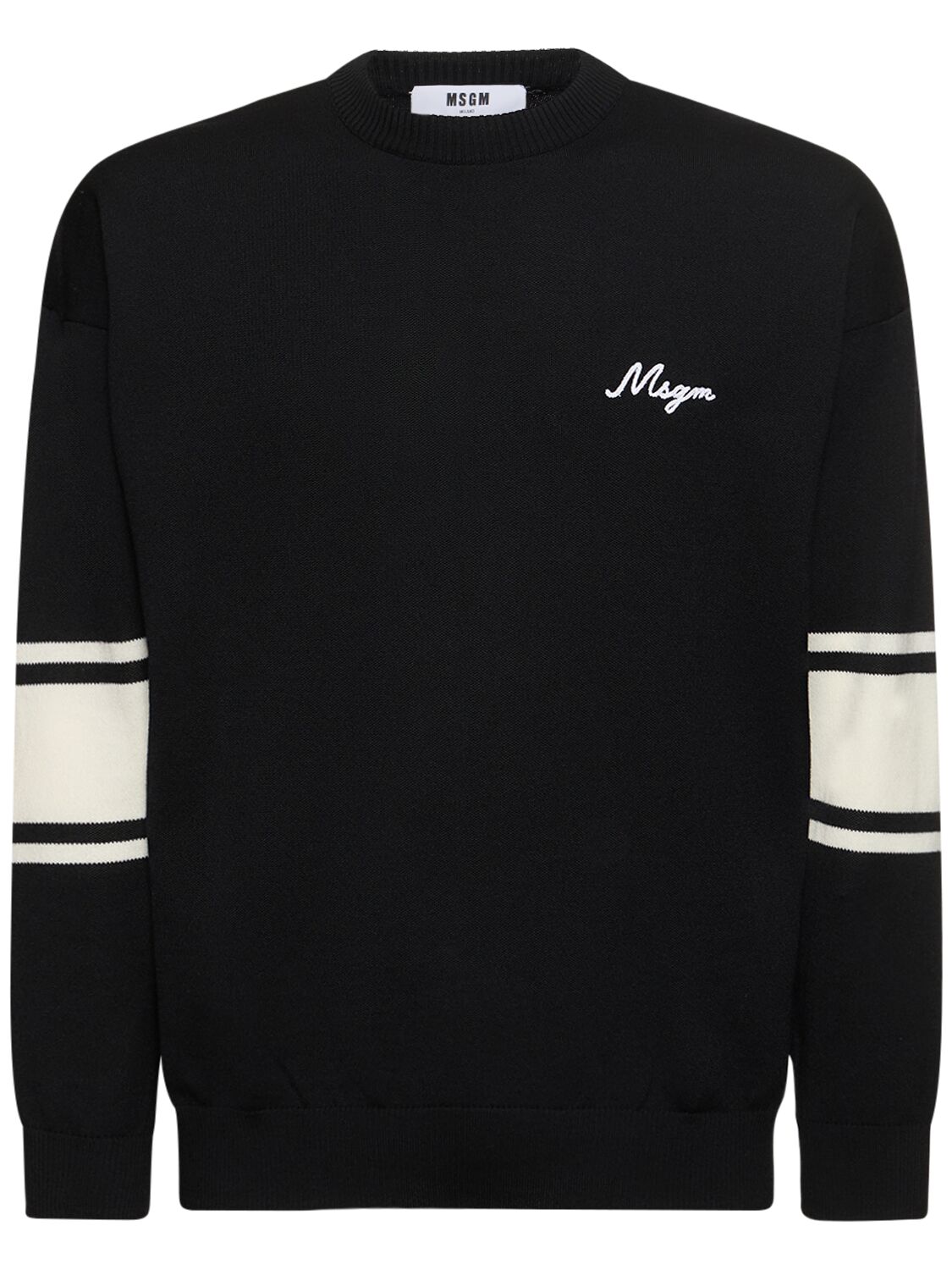 MSGM VIRGIN WOOL UNIVERSITY KNIT SWEATER