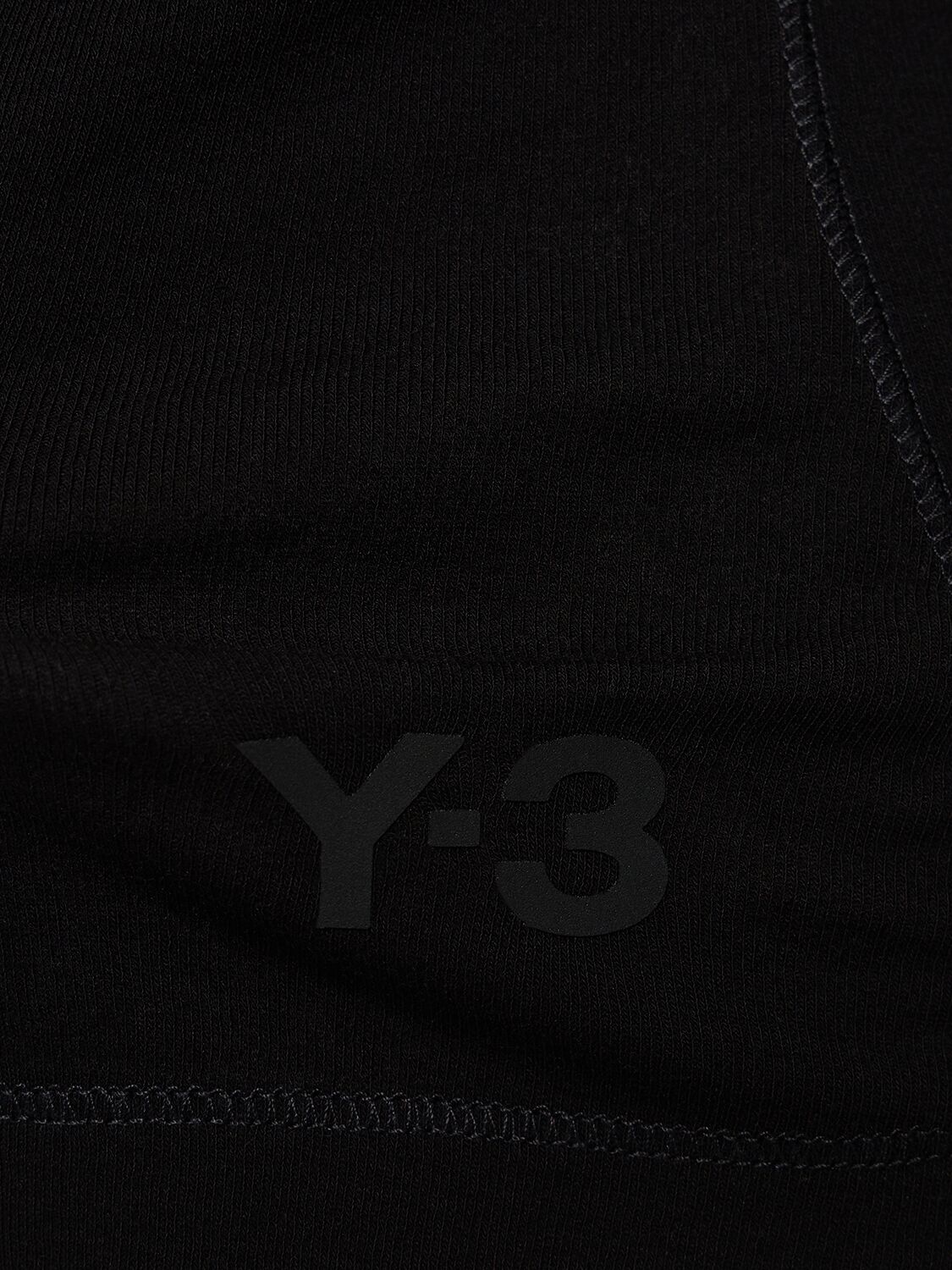 Shop Y-3 Fitted Long Sleeve Cotton T-shirt In Black