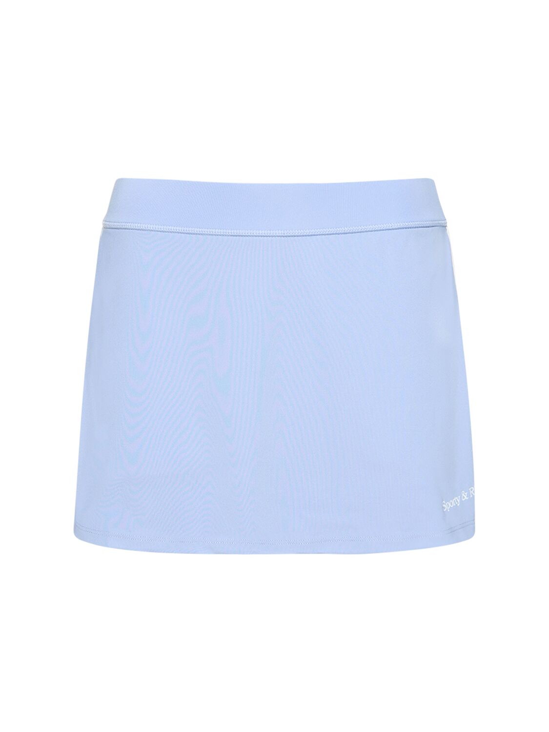 Shop Sporty And Rich Serif Logo High Waist Court Skirt In Light Blue