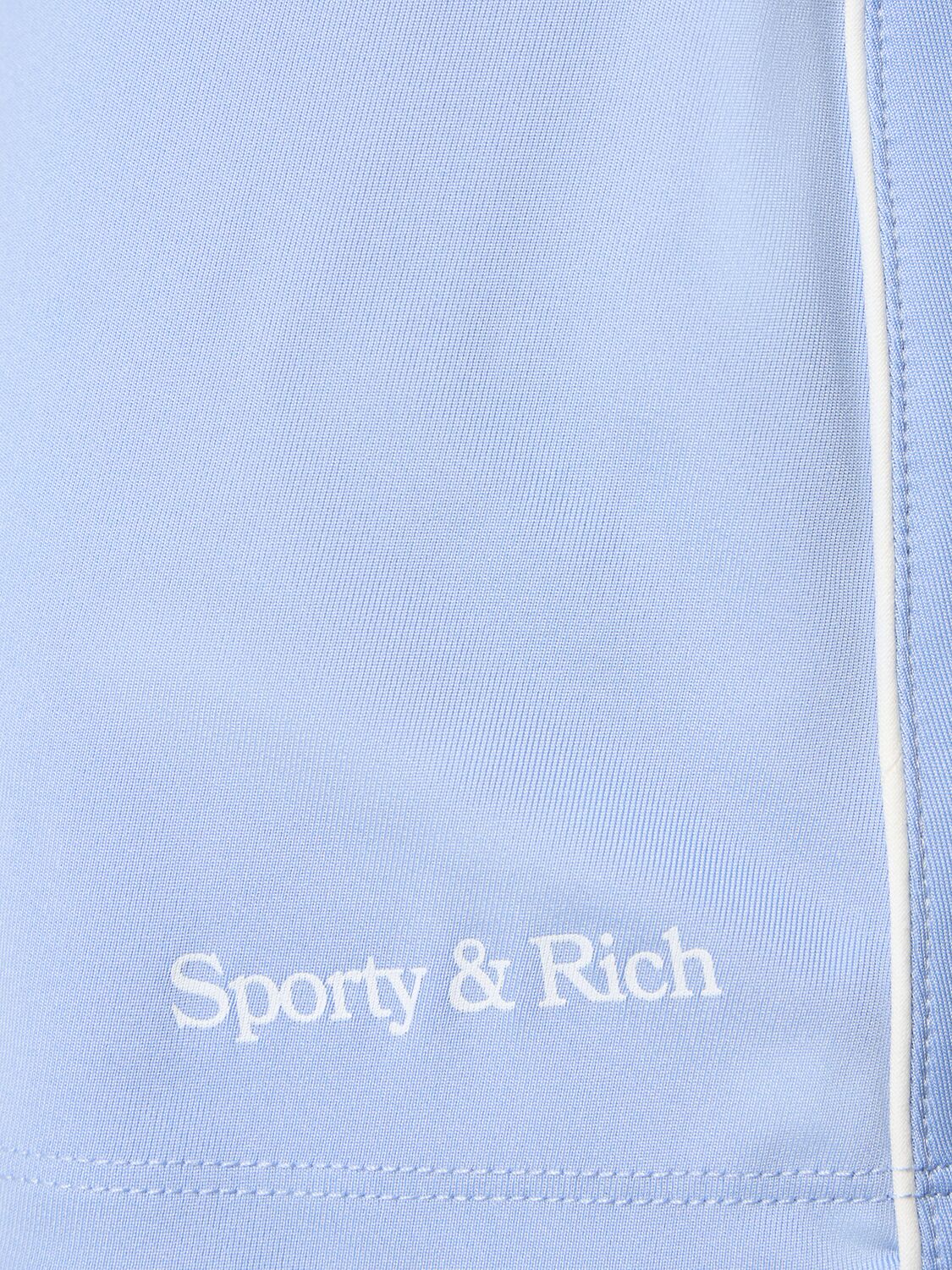 Shop Sporty And Rich Serif Logo High Waist Court Skirt In Light Blue