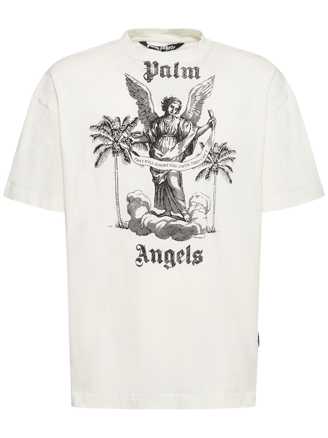 Shop Palm Angels University Cotton T-shirt In White