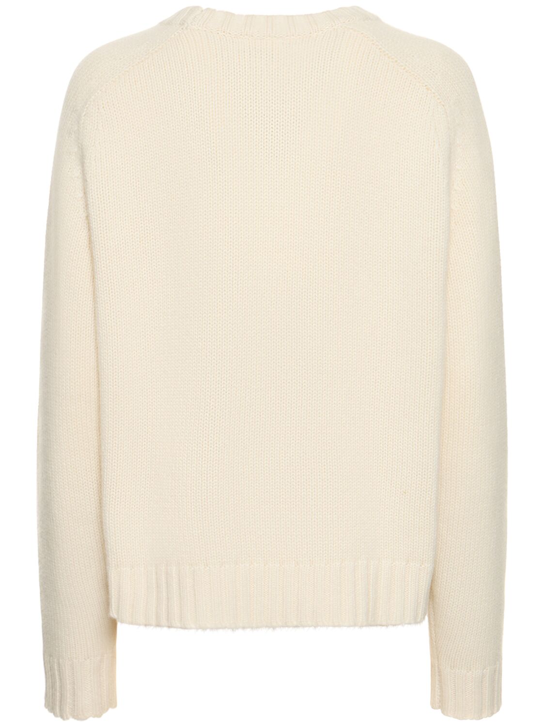 Shop Khaite Mae Cashmere Crewneck Sweater In White