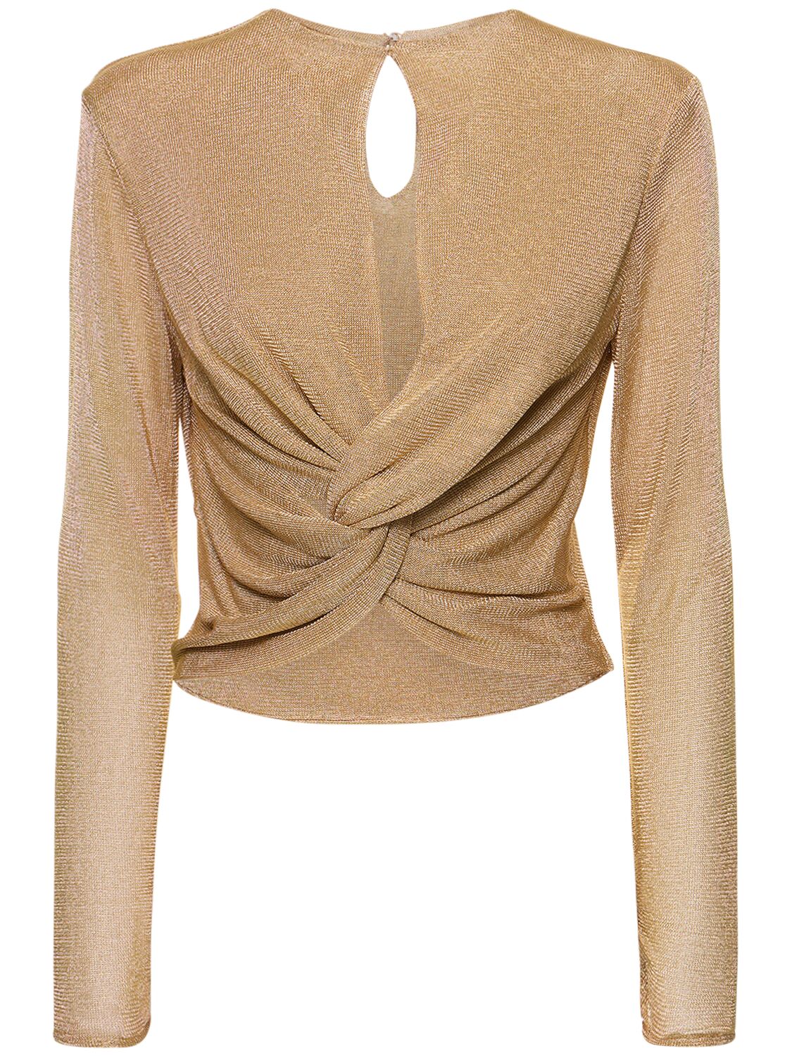 COSTARELLOS ARNEZEDER LUREX KNOTTED GATHERED TOP 