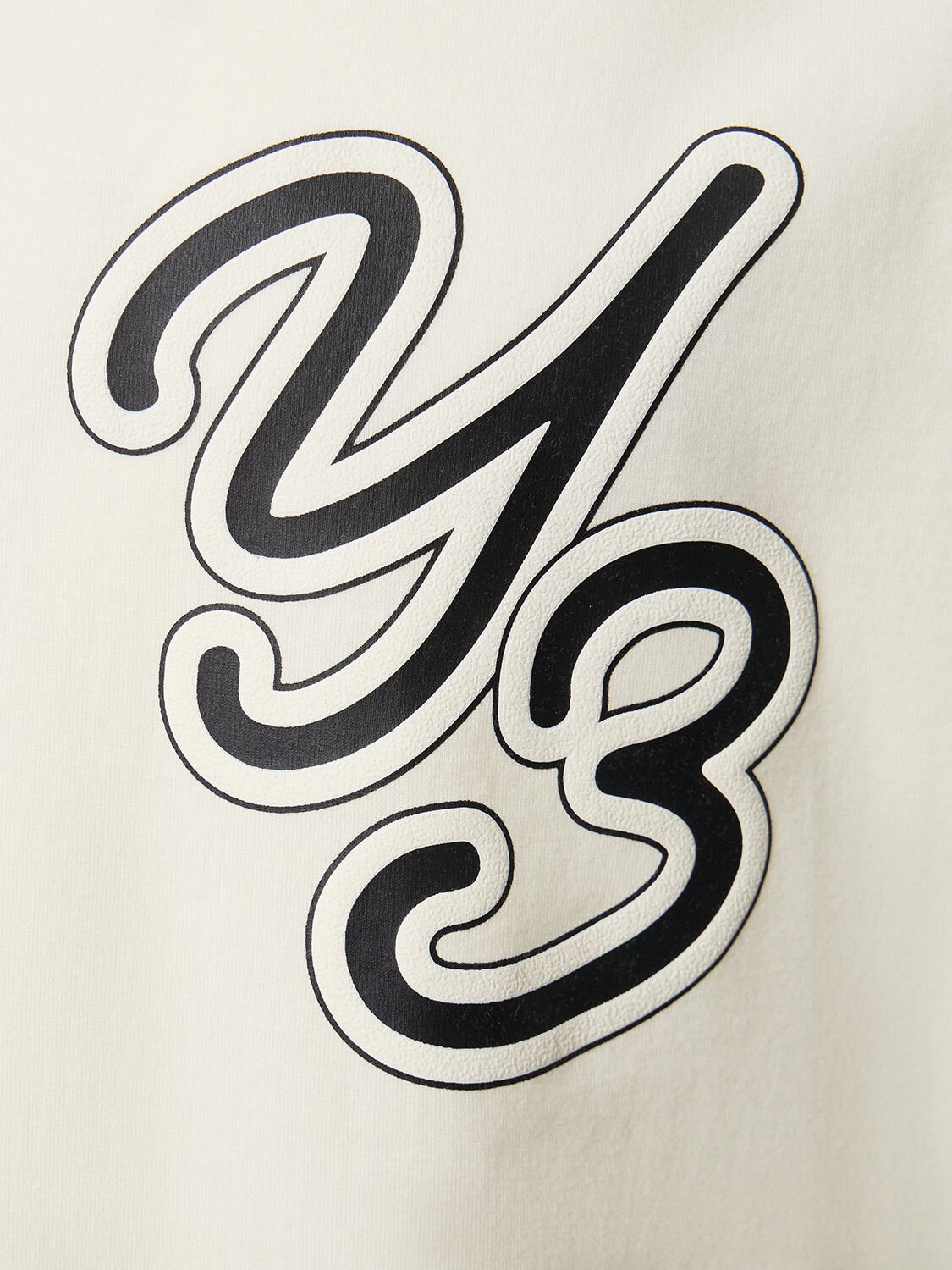 Shop Y-3 Logo Cotton T-shirt In Owhite