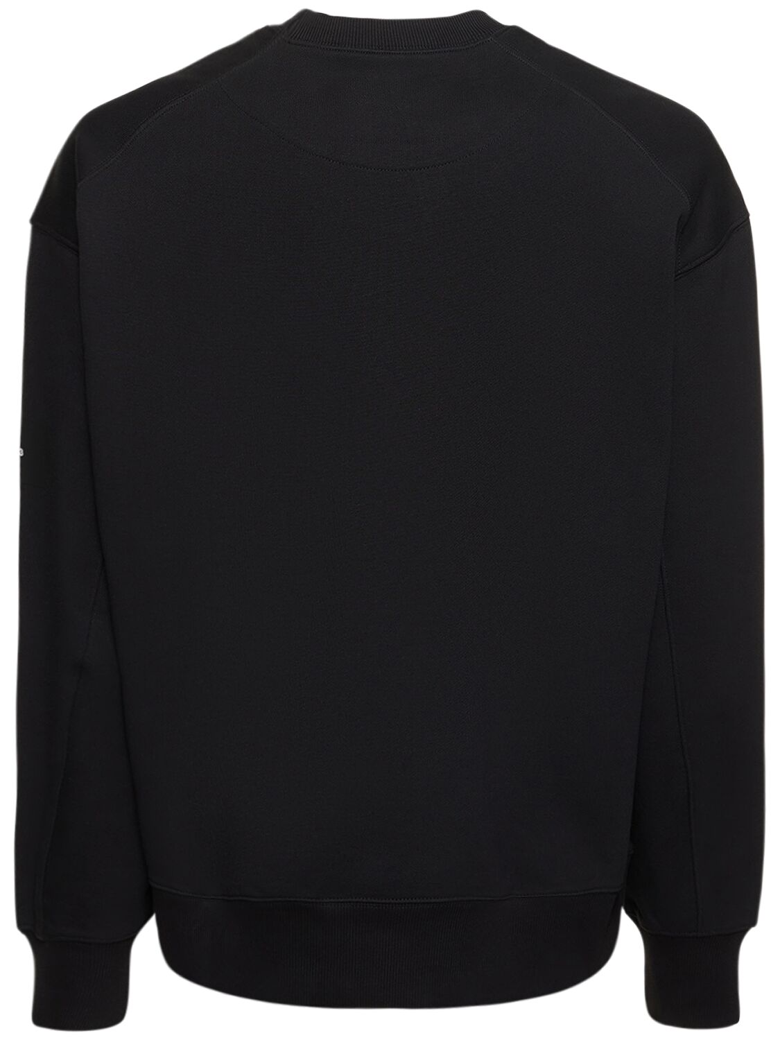 Shop Y-3 Logo Organic Cotton Crewneck Sweatshirt In Black