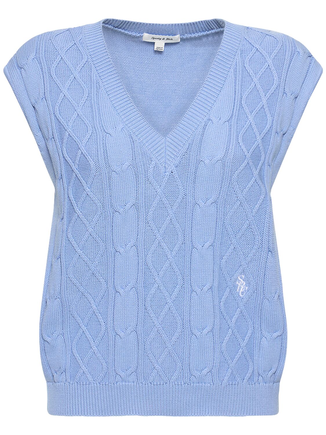 Src Cotton Cable Knit Vest – WOMEN > CLOTHING > JACKETS