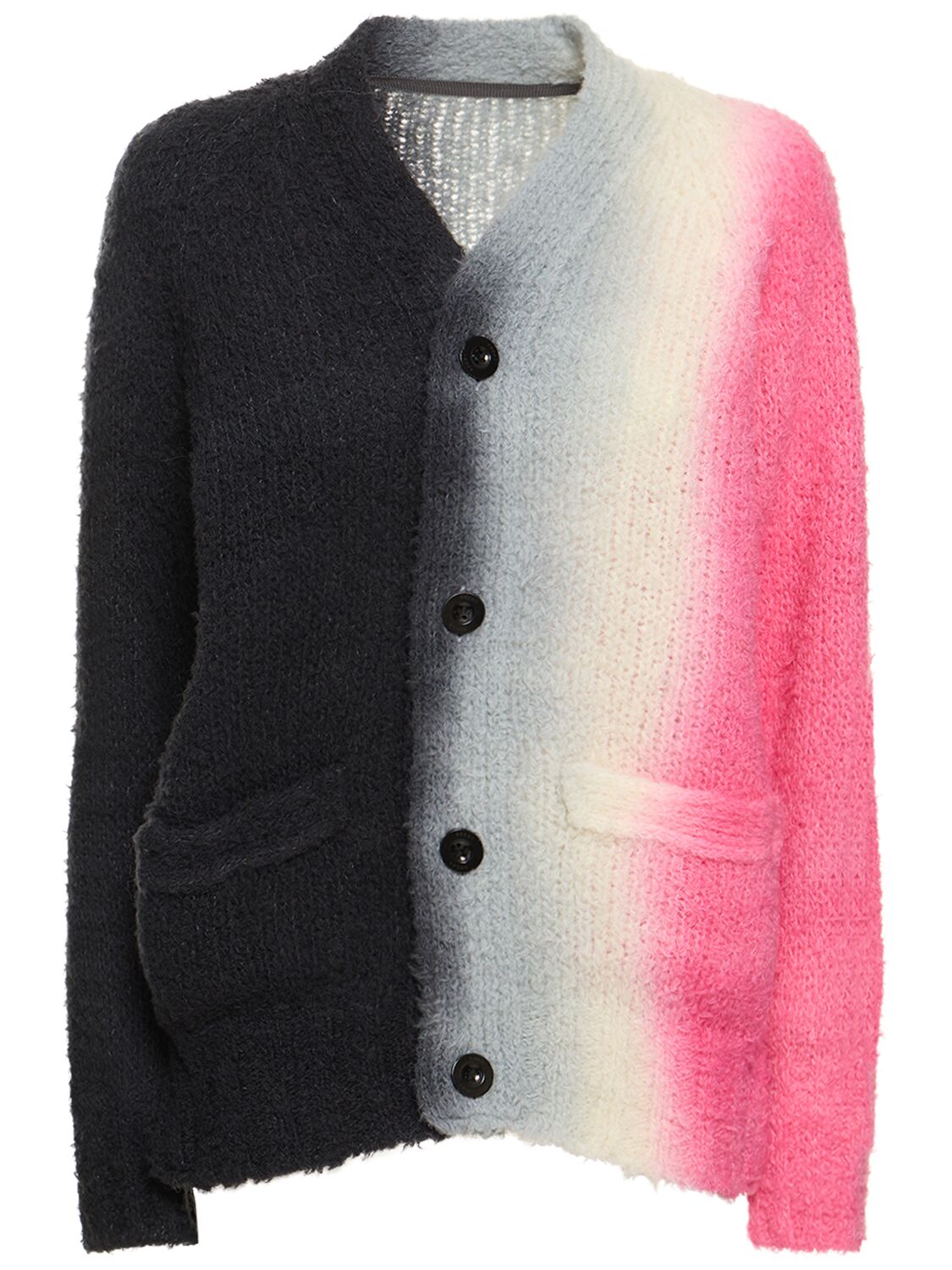 SACAI OVERSIZED FADED KNIT CARDIGAN