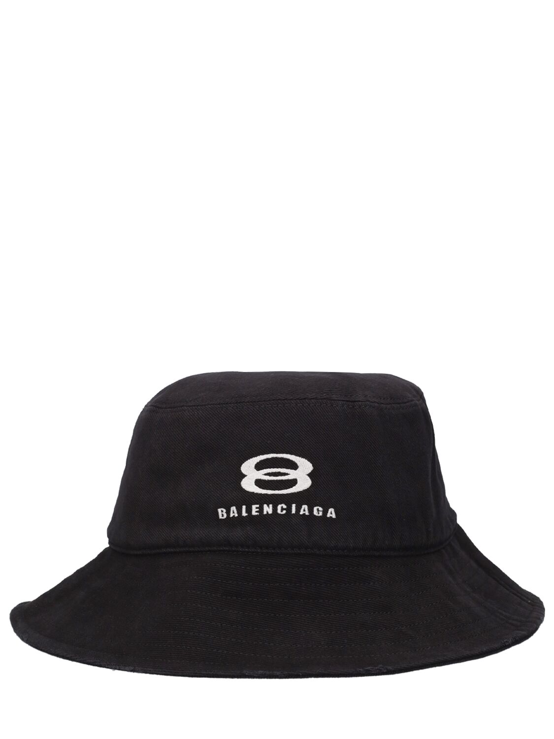 Shop Balenciaga Cotton Drill Bucket Hat In Black