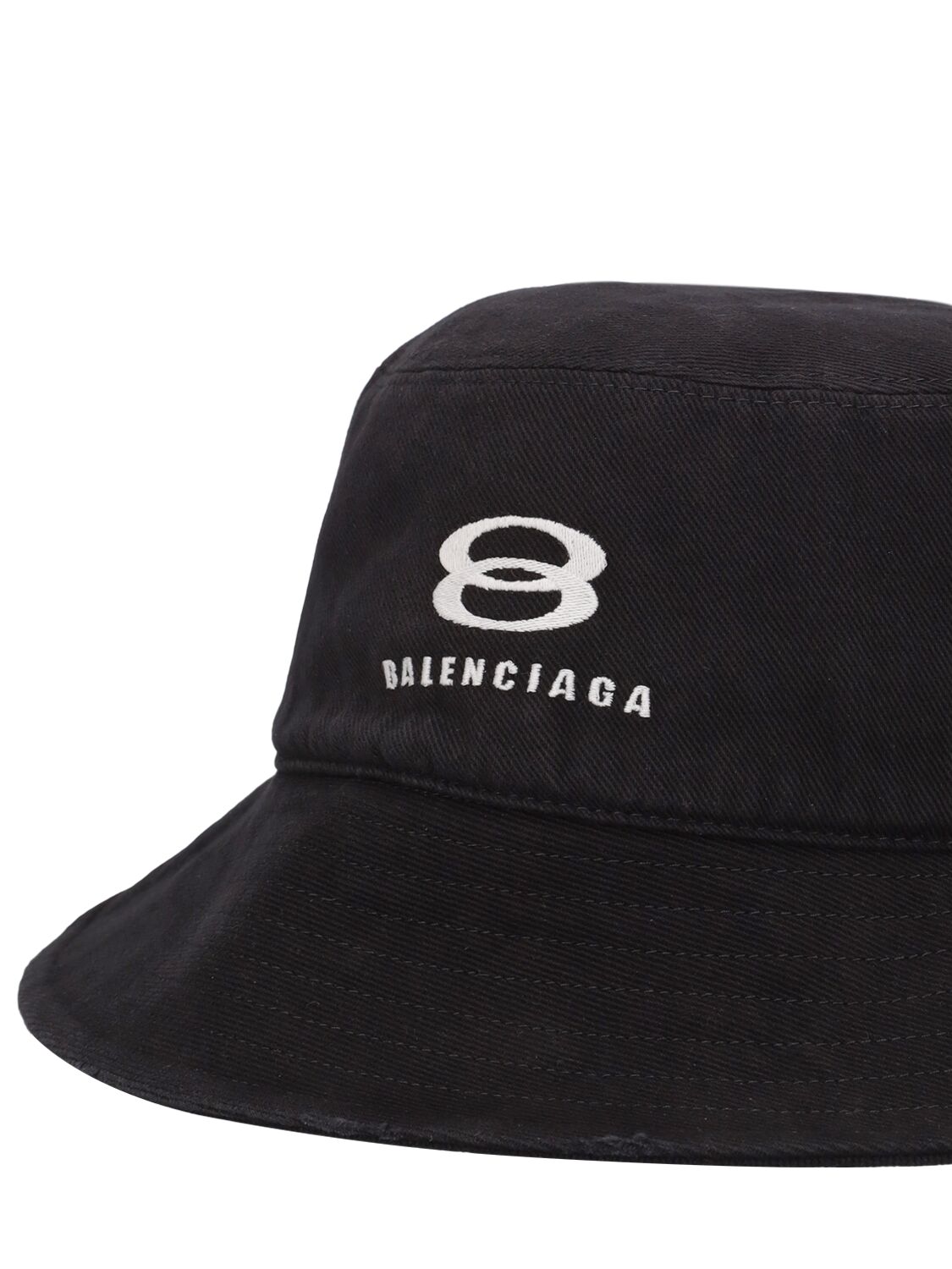 Balenciaga Cotton Drill Bucket Hat In Black | ModeSens