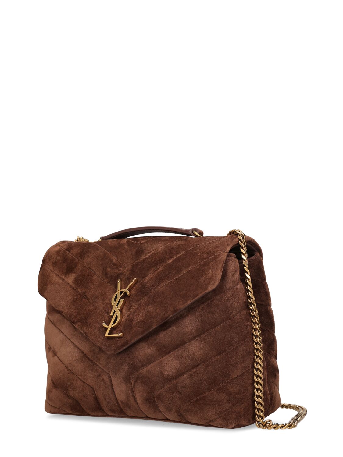 Saint Laurent Small Loulou Monogram Brown Coffee Suede Bag New FW23