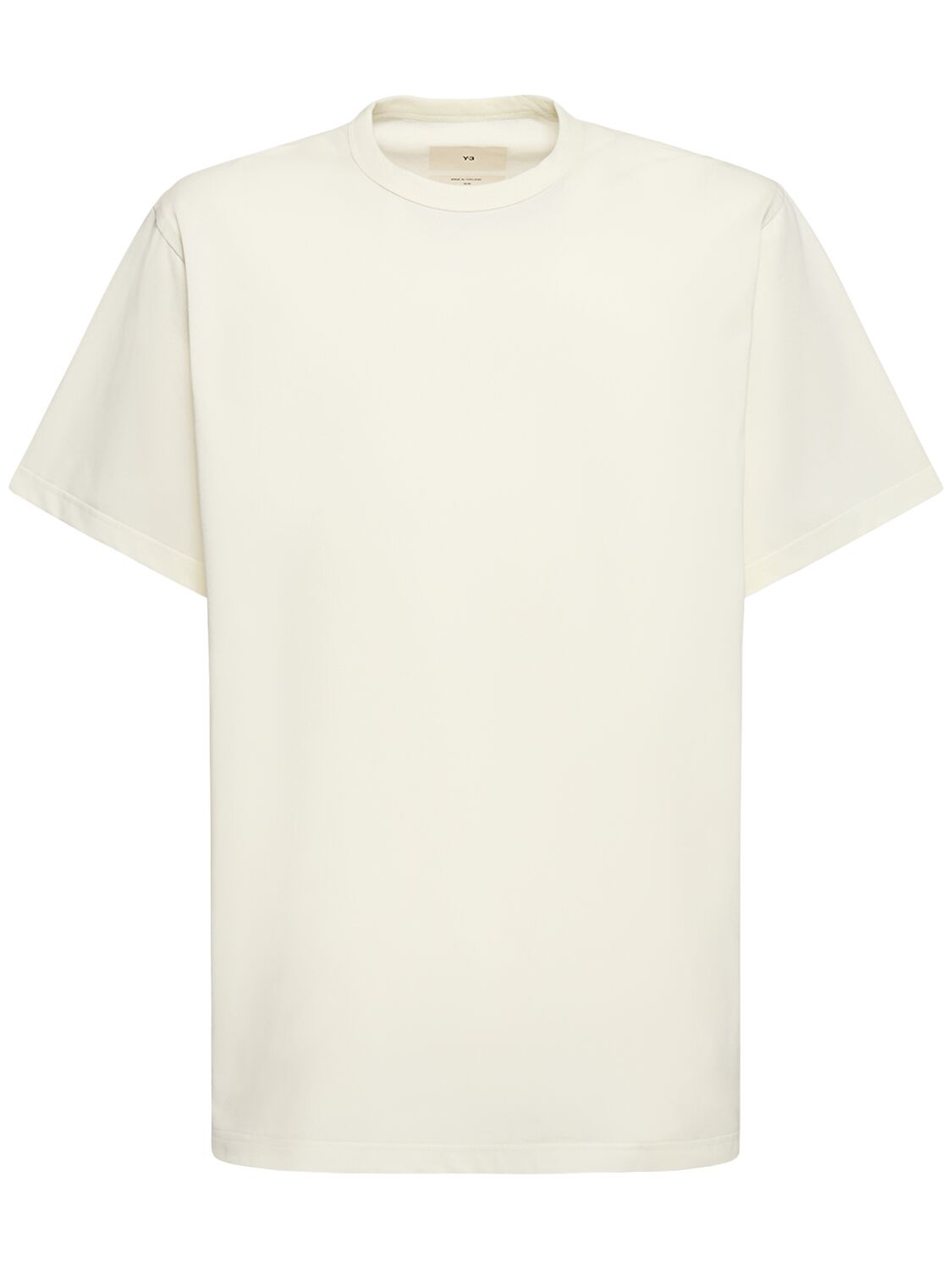 Y-3 Premium Cotton Short Sleeve T-shirt In Owhite