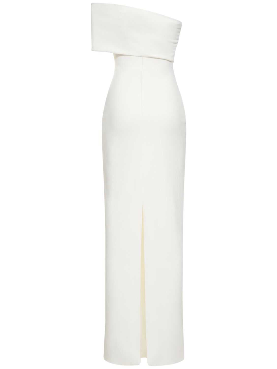 Solace London Lana Knit Crepe Maxi Dress In White
