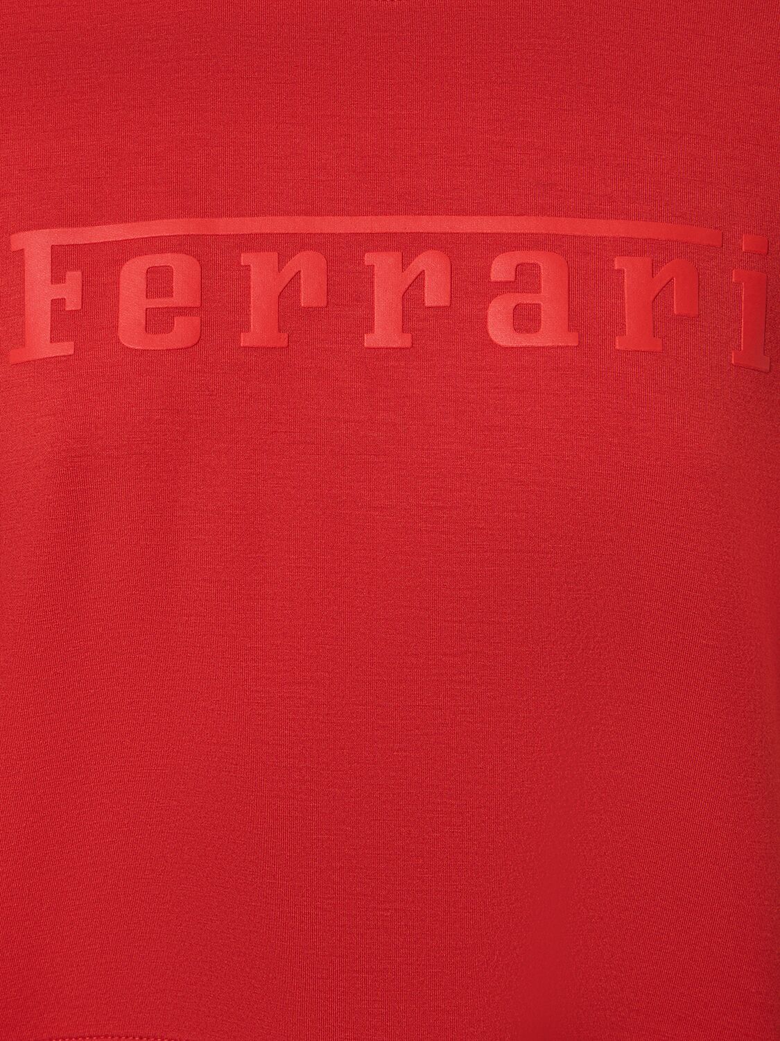 Shop Ferrari Scuba Logo Viscose Crewneck Sweatshirt In Red