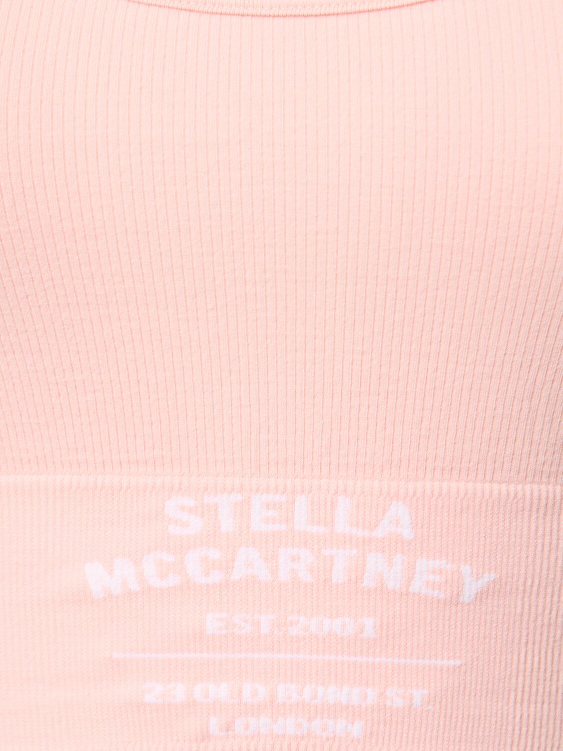 Shop Stella Mccartney Logo Stretch Cotton Crop Tank Top In Pink