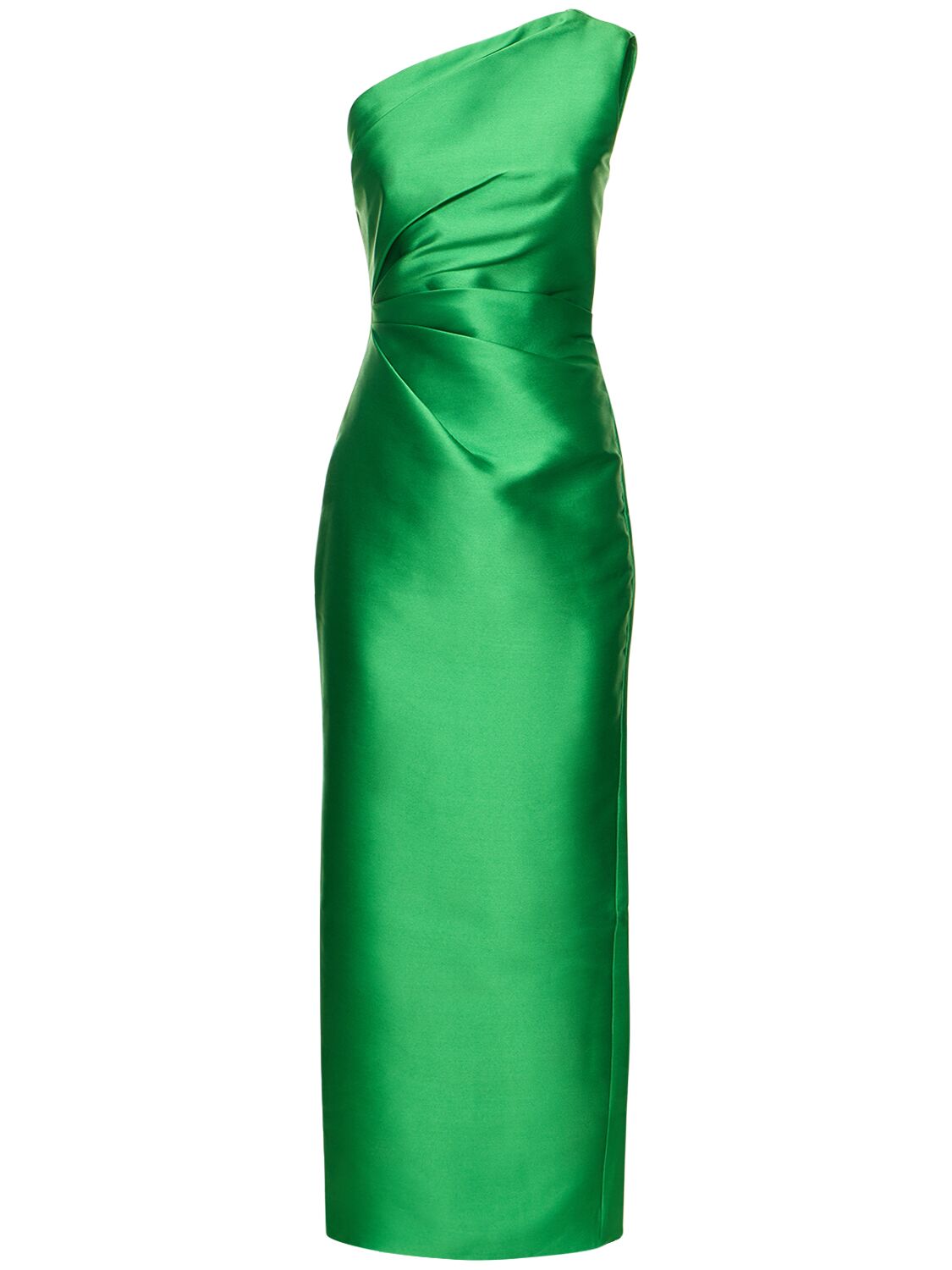 Solace London Astra Twill Long Dress In Green