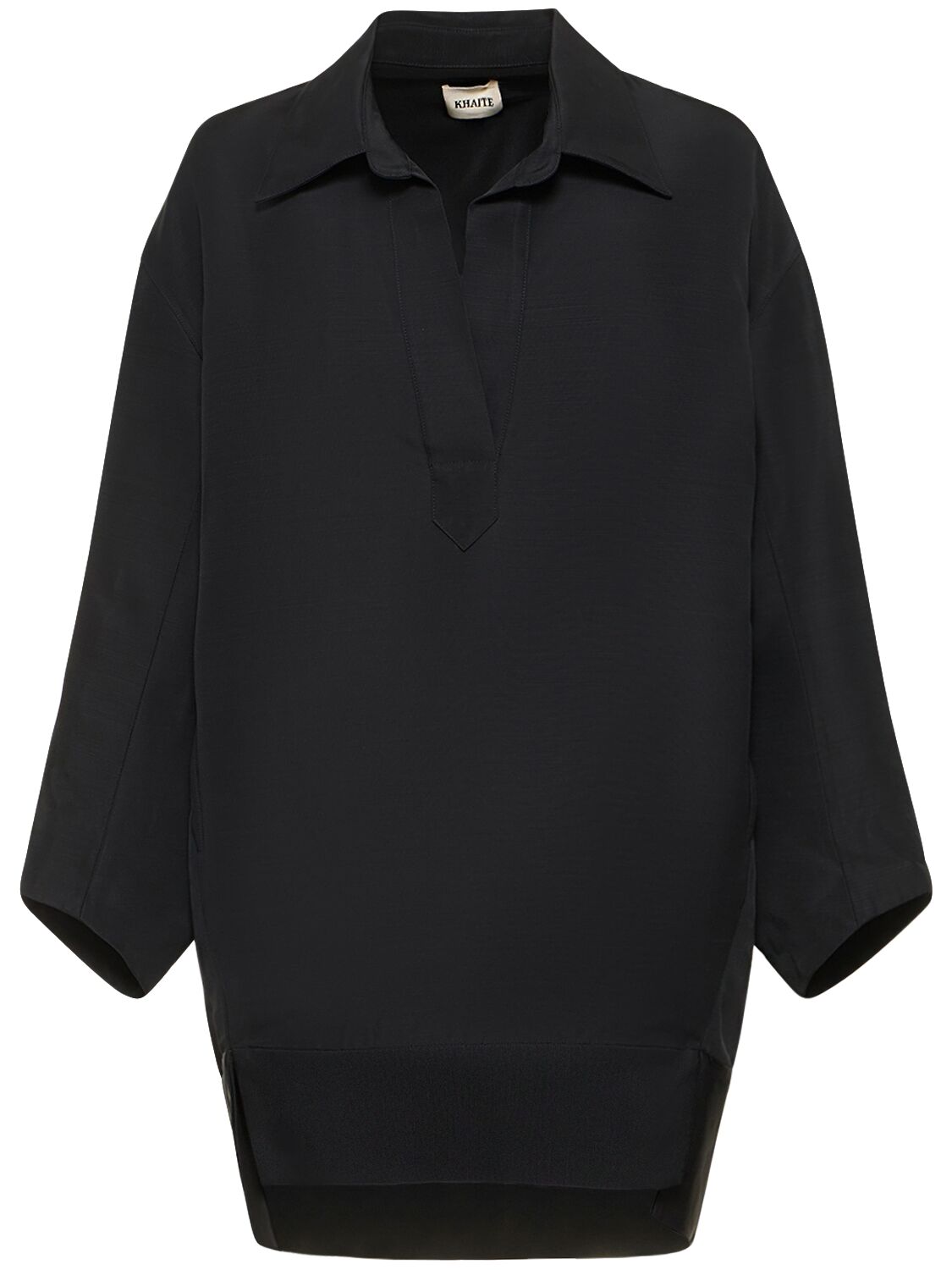 Shop Khaite Kal Viscose Blend Mini Dress In Black