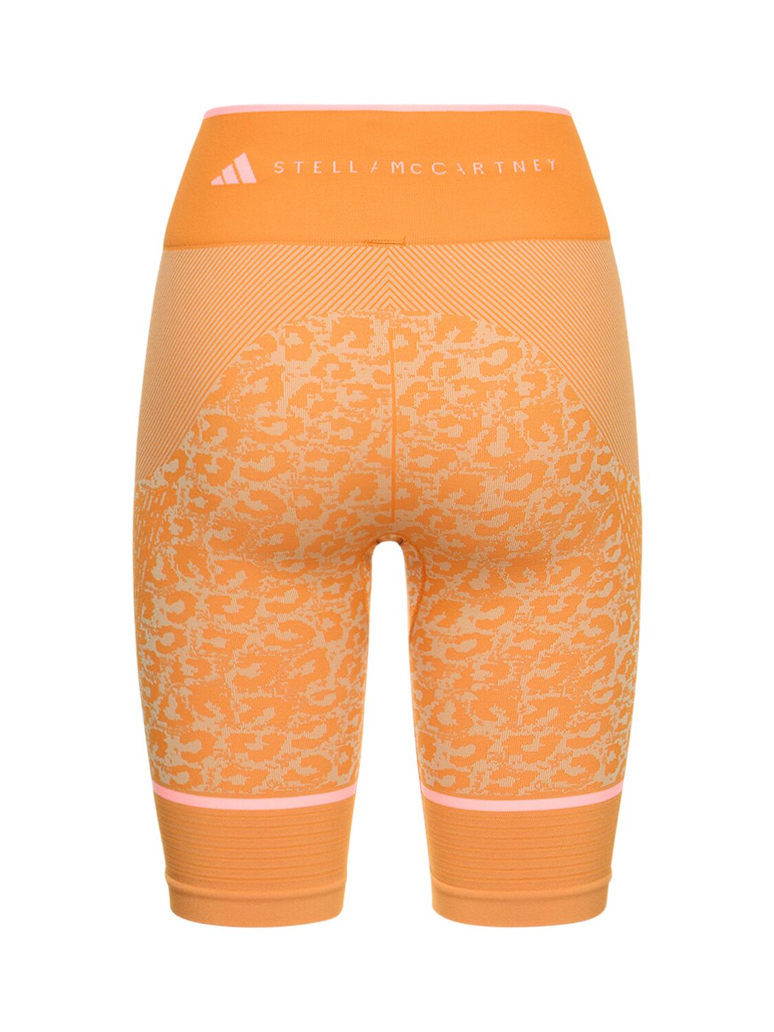 Shop Adidas By Stella Mccartney True Strength Recycled Tech Bike Shorts In Orange
