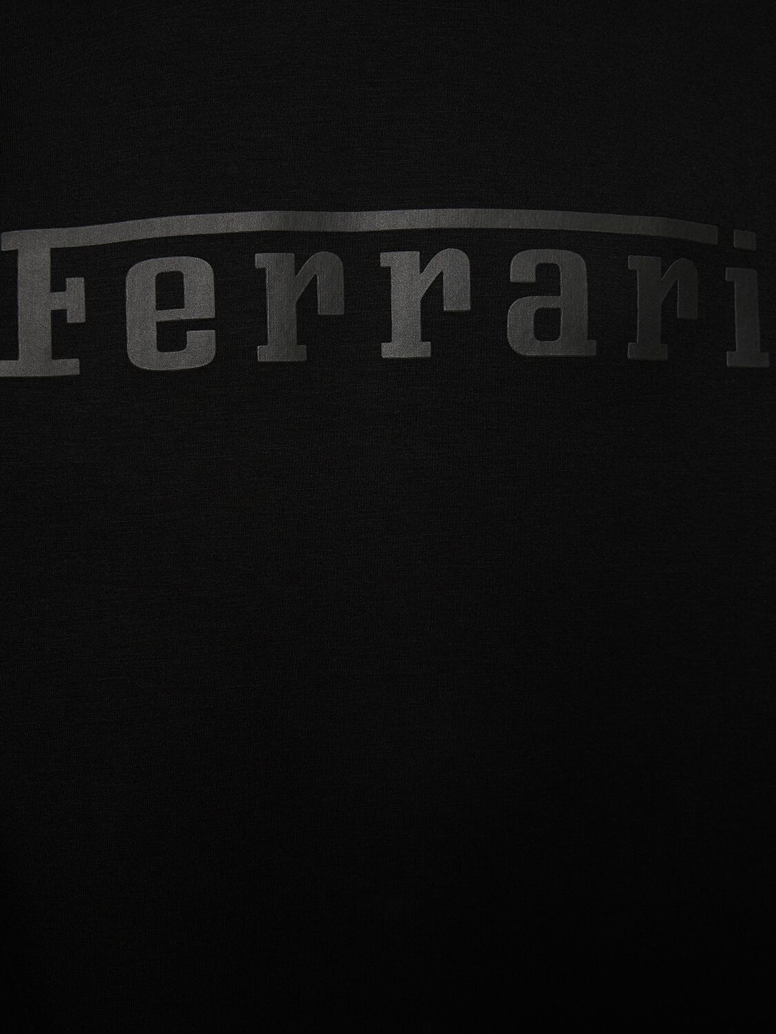Shop Ferrari Logo Viscose Blend Hoodie In Black